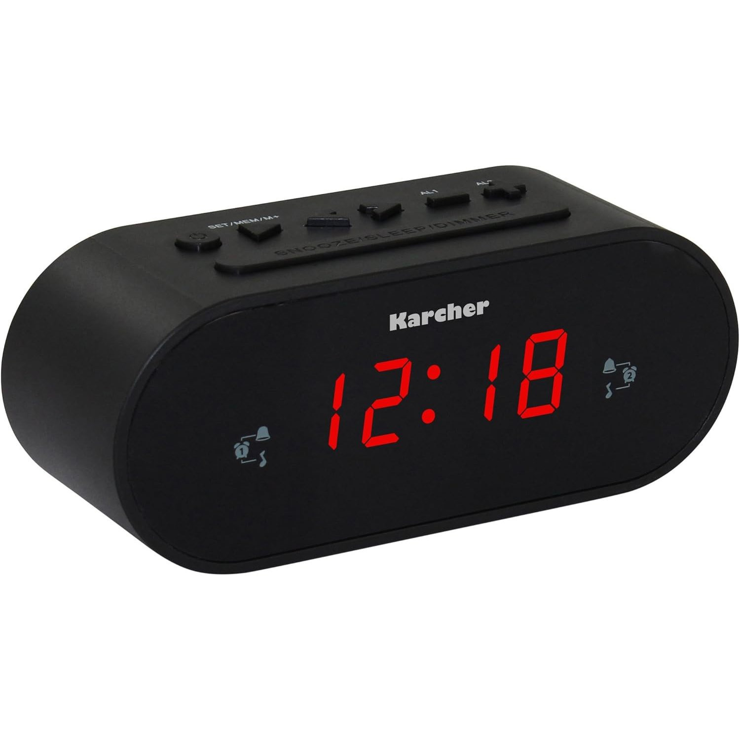Karcher Ur 1030 Clock Radio (pll Radio, Dimmable Display, Dual Alarm) Black, Standard