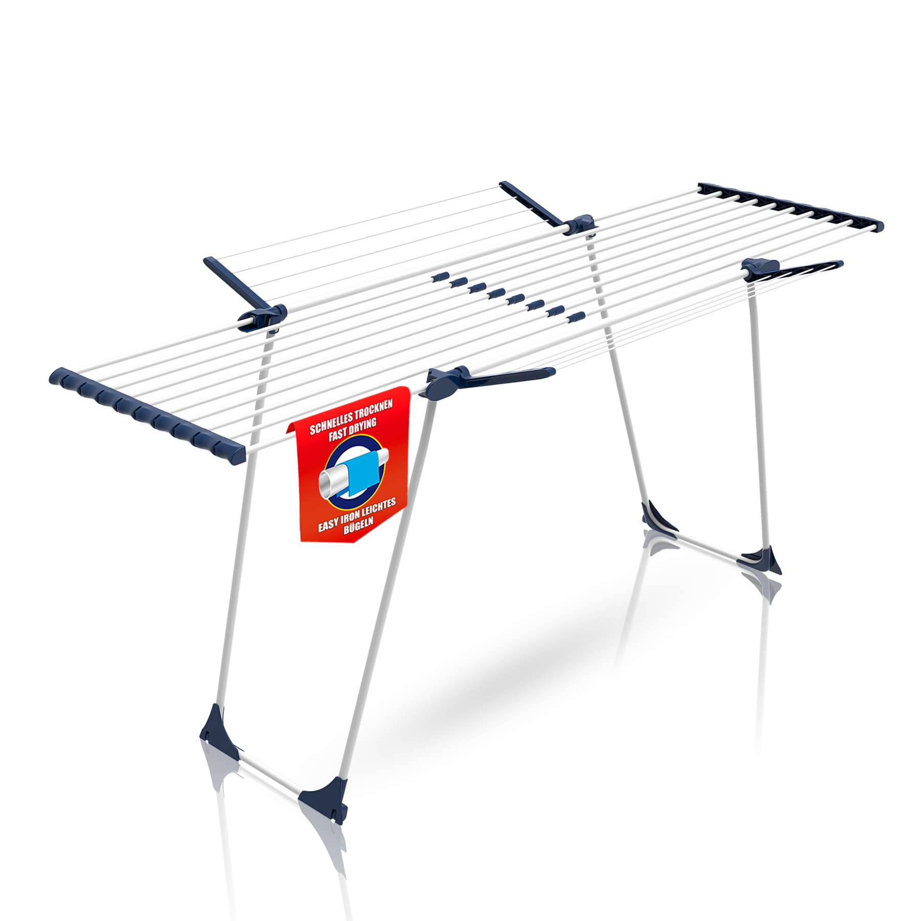 Image of Bigdean Laundry Stand With Thick Linen , Extendable 28m Drying Length - Easy Ironing