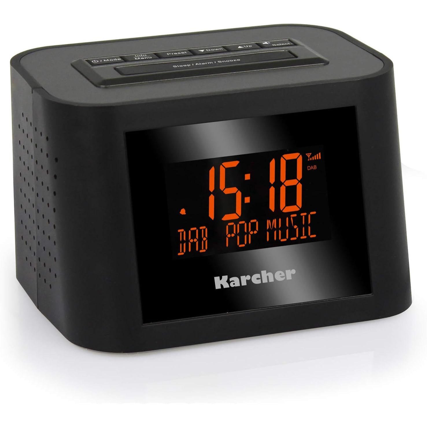 Karcher Dab 2420 - Stereo Dab+ Clock Radio (dab Plus/fm, Dual Alarm, Sleep Timer, Lcd Display, Headphone Jack, Clock Radio, Compact , Black)