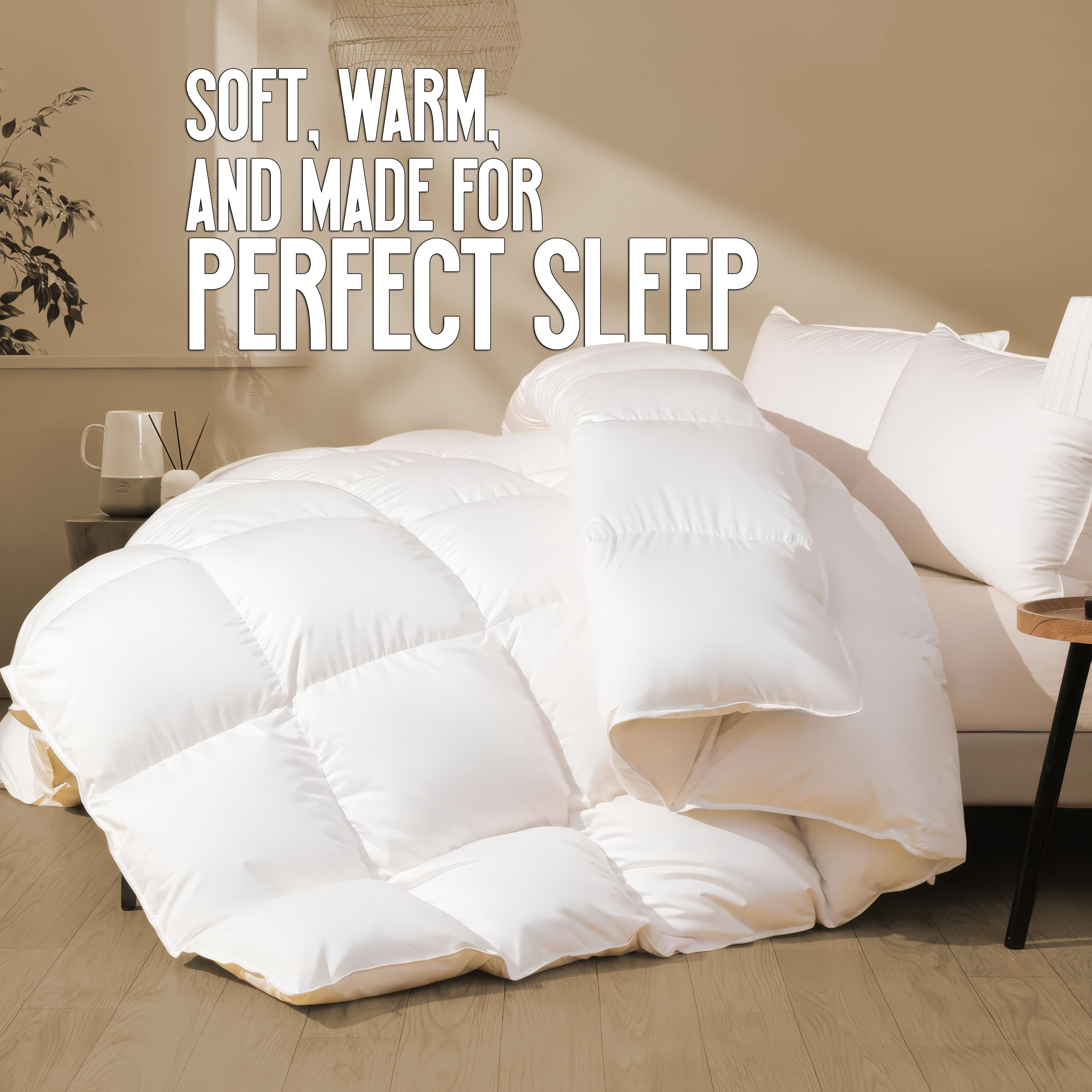 Hotel Quality Feels Like Down Duvet Quilt Luxury Comforter Box Stitched Breathable & Soft Insert Bedding All Seasons Quilt for Summer to Winter Available in 10.5 & 13.5 Tog Single Double King Super King Sizes