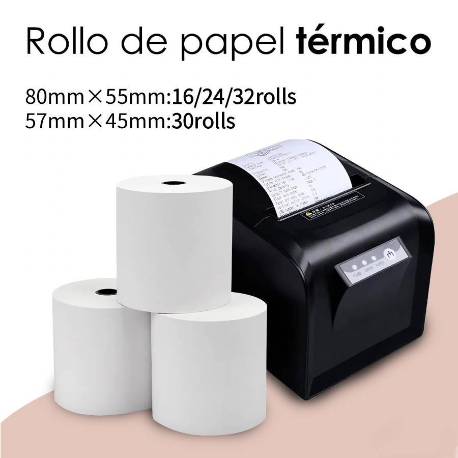 TEMU 16/24/32 rollos de papel térmico de calidad, papel para recibos, papel para registradora, adecuado para terminales POS, cajas registradoras