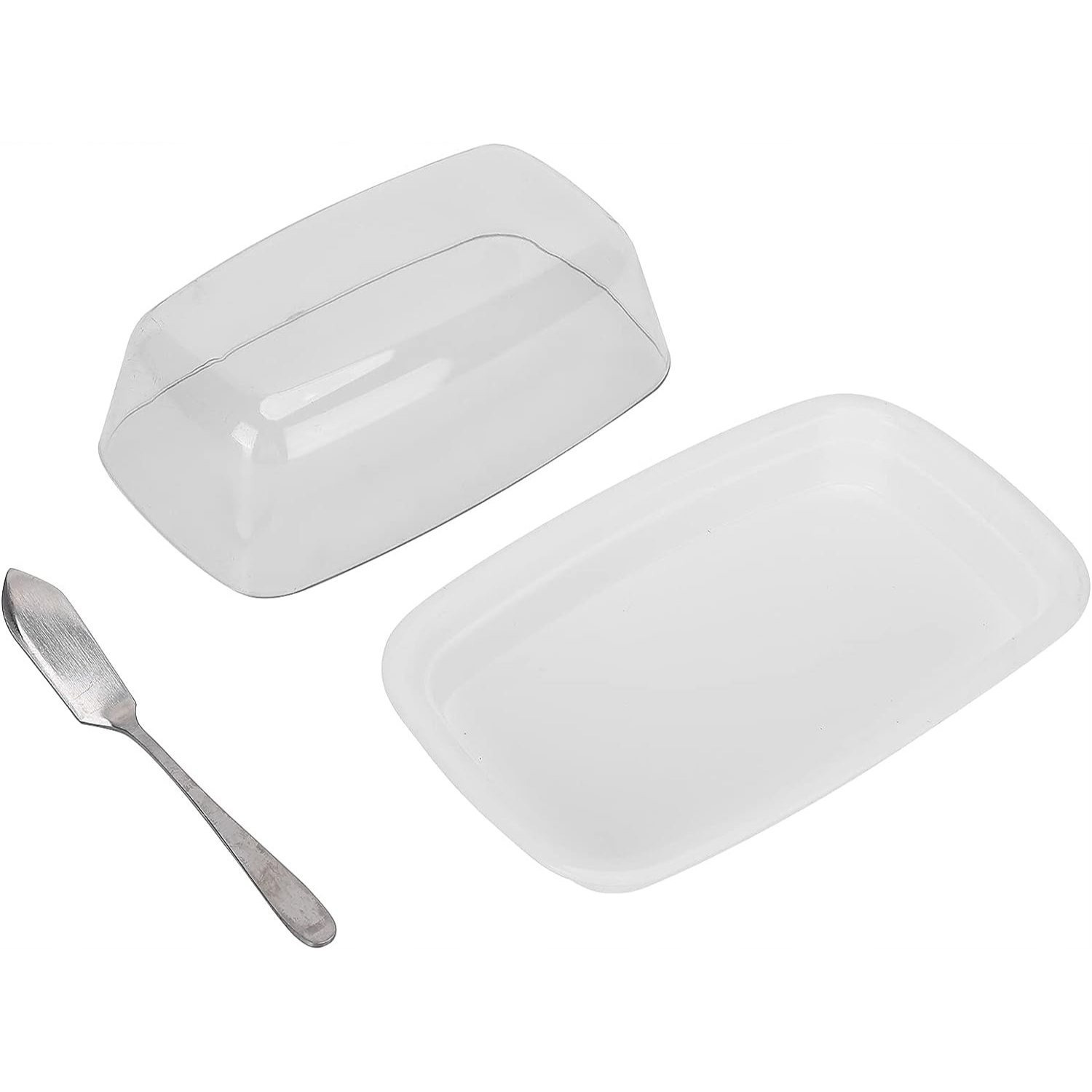 TEMU Plastic Butter Dish With Butter Knife – Butter Storage Container, Kitchen Butter Dish With Lid, Easy Spreading, Kitchen Accessories, Practical