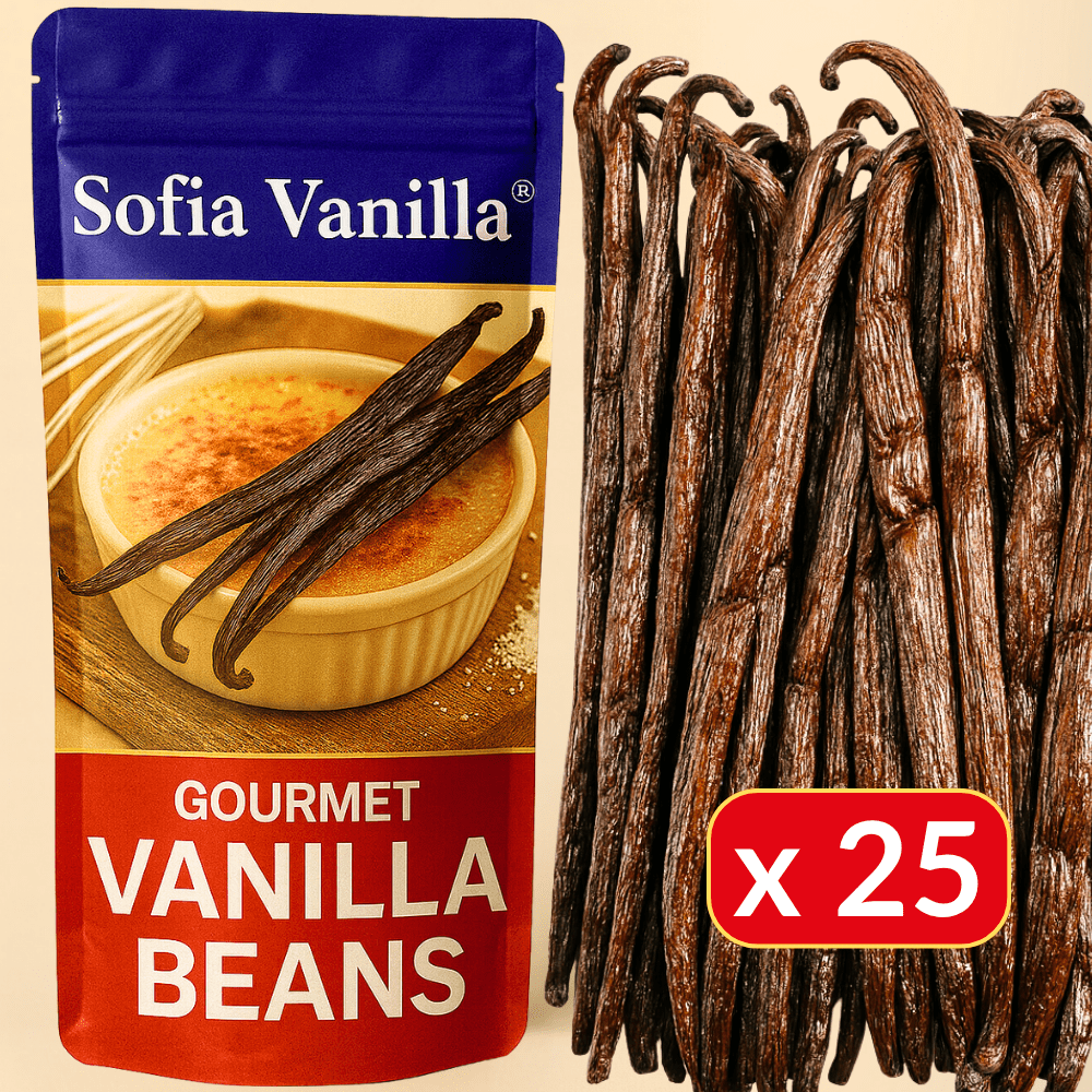 TEMU 25 Baccelli di Vaniglia Premium ++++ �� Qualit� Extra Gourmet �� Baccelli Morbidi e Carnosi �� Perfetti per Dolci e Cucina �� Sacchetto Richiudib