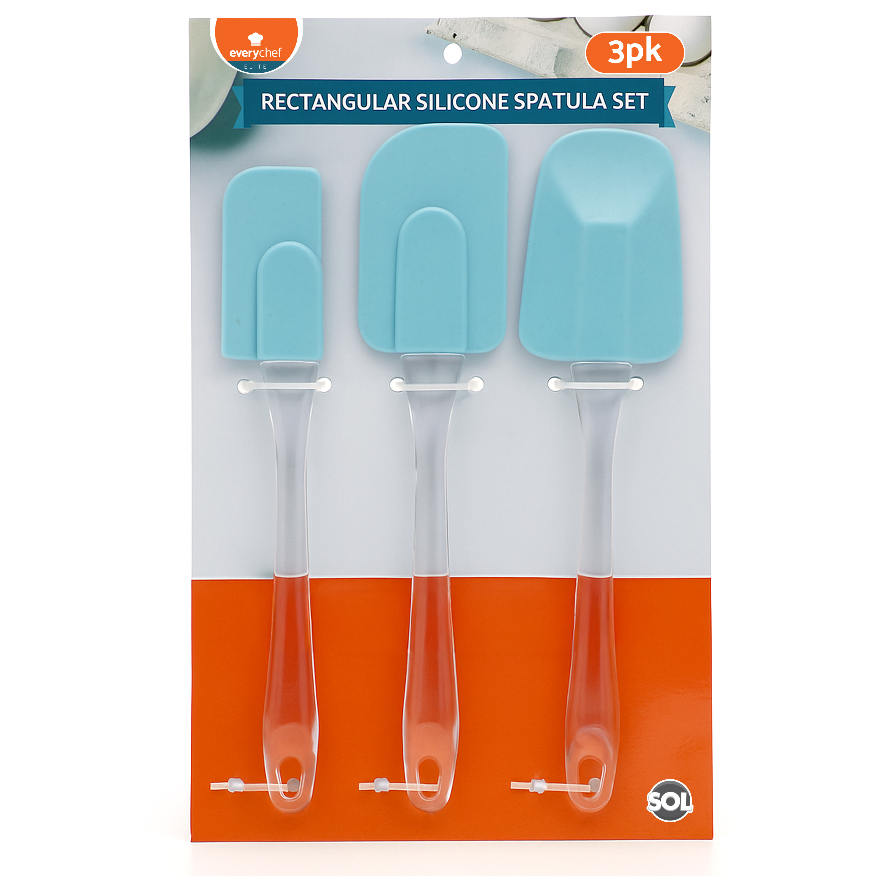 TEMU Elite 3 Pack Rectangular Silicone Spatula Set | Heat Resistant Non Stick Kitchen Utensils | Flexible Baking & Cooking Spatulas | Durable,