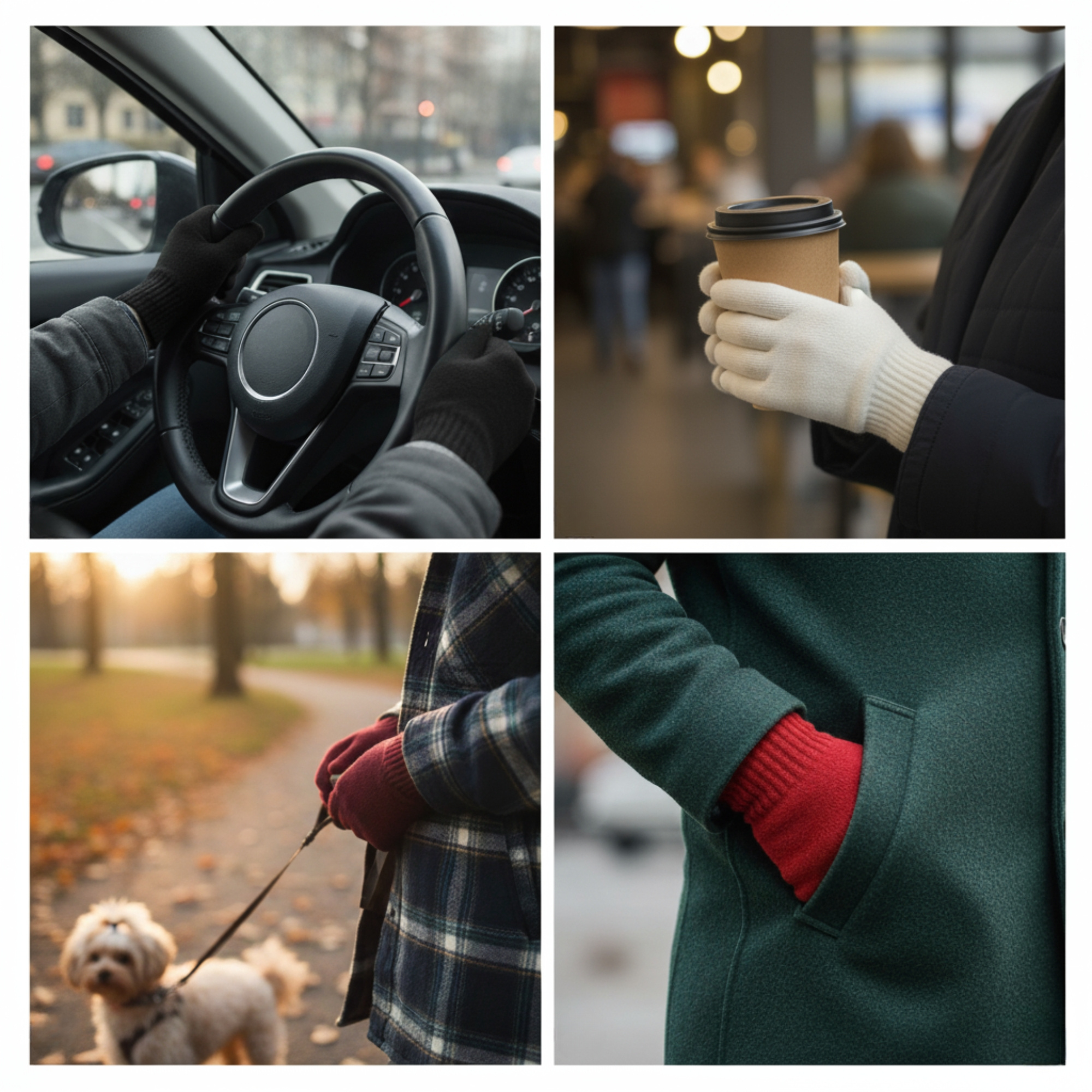Adult Winter Warm Gloves, Assorted Solid Colour Stretch Knit Gloves