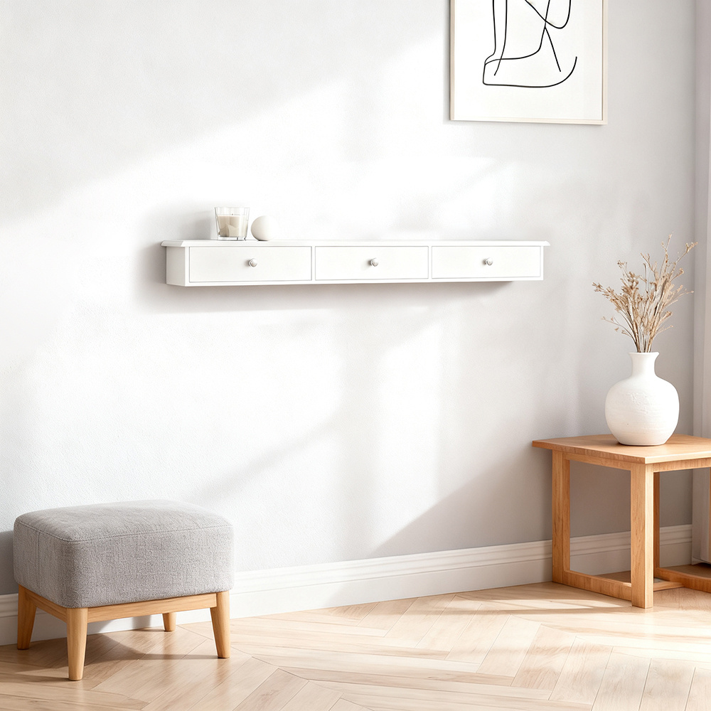 TEMU 1 Pieza Armario Colgante Estantería de Pared Estante Flotante Organizador Mural Cajones y Repisa Superior para Recibidor Salón Dormitorio Baño