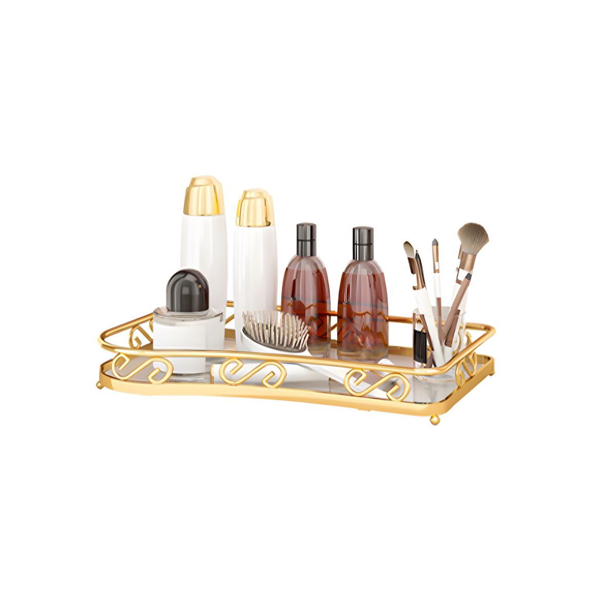 ® Makeup Vanity Organizer, Luxury Makeup Organizer With Tiers In Gold, Cosmetic Organizer For Bathroom, Bedroom, Living Room