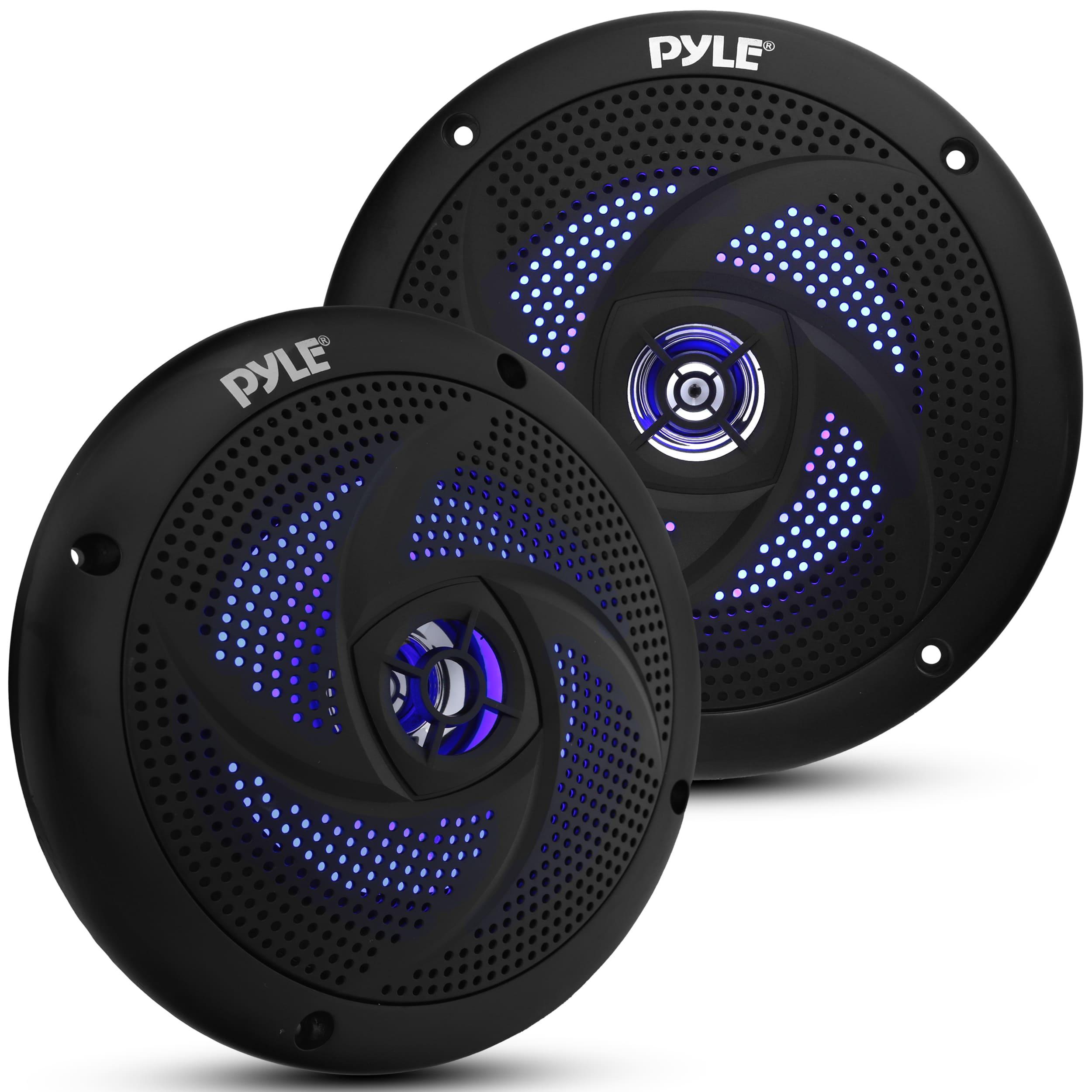 Image of Marine Speakers - 6.5 Inch Waterproof Outdoor Speakers - Slim Low Profile For Boat, Wakeboard, Tower, And Deck, Waterproof Speaker - 240w Stereo With Led Lights - Pair