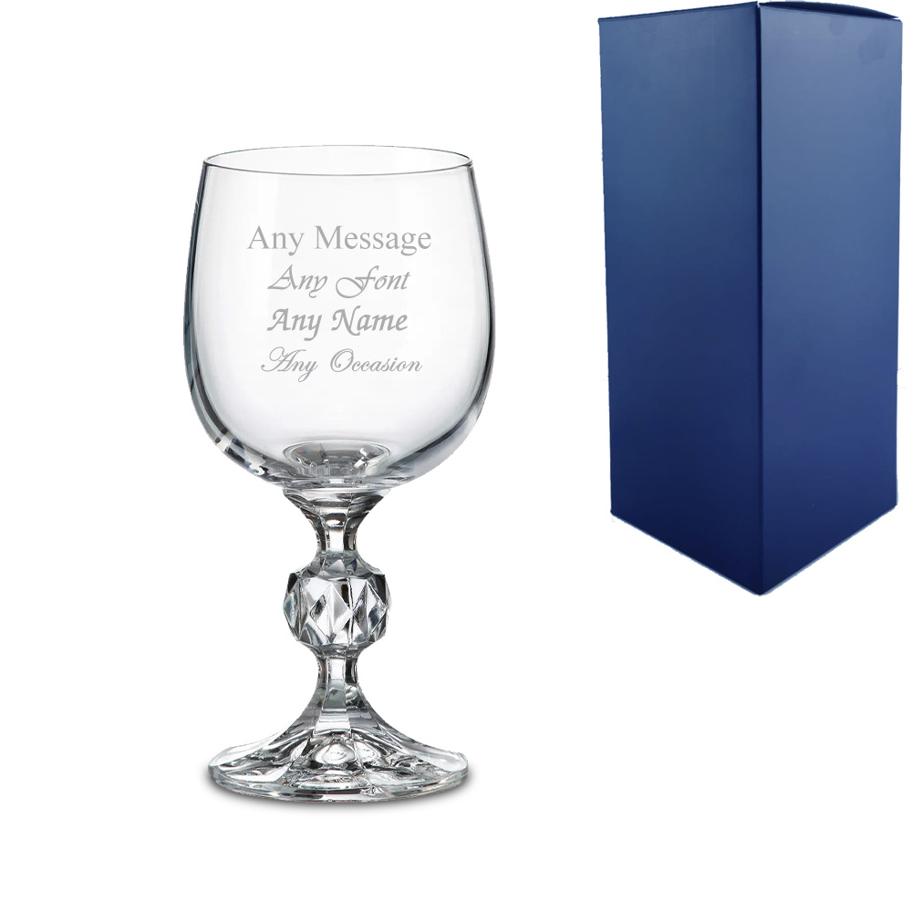 TEMU Personalised Engraved 190ml Claudia Wine Glass - With Gift Box, Great For Birthday Christmas Wedding - Add Or Message.