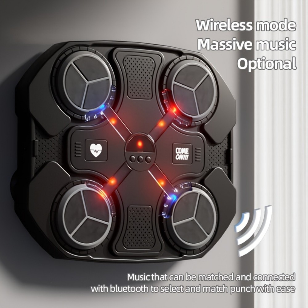 Four- Board Music Boxing , Boxing Trainer, Interactive Boxing System With Dynamic Led Lights, Adjustable Speed, Used For Indoor Exercises By Students To Improve Coordination,gifts For Children's Day