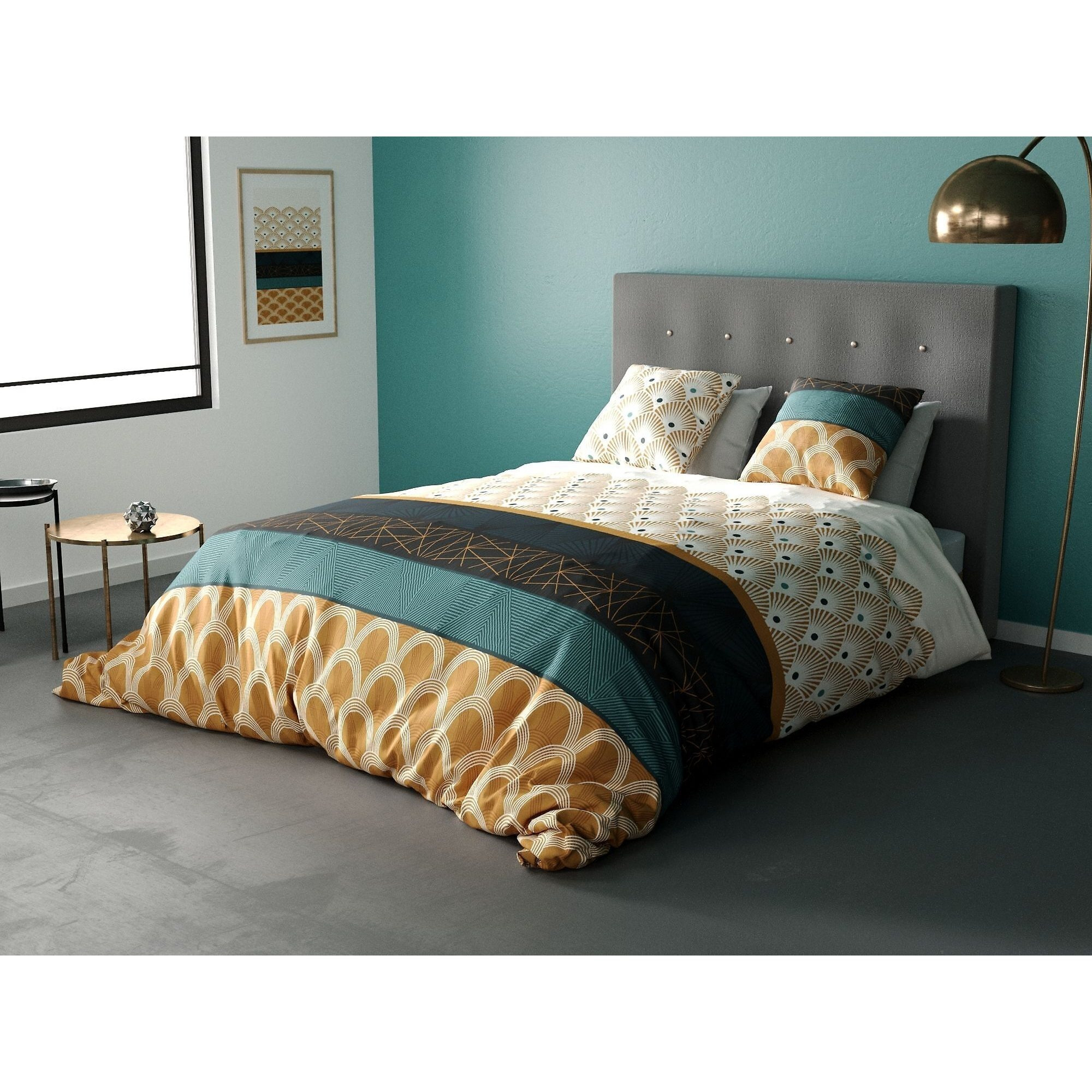 TEMU Parure de lit - Housse de Couette 100% Coton 57 Fils Bangui - 220 x 240 cm