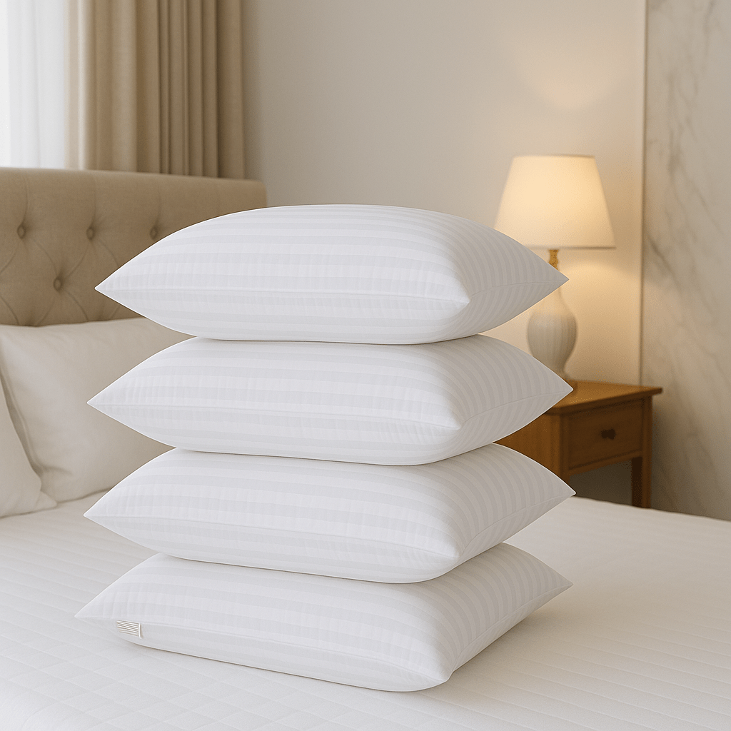 TEMU Stripe Bounce Back Pillows Hollowfibre Filled Pack Of 4