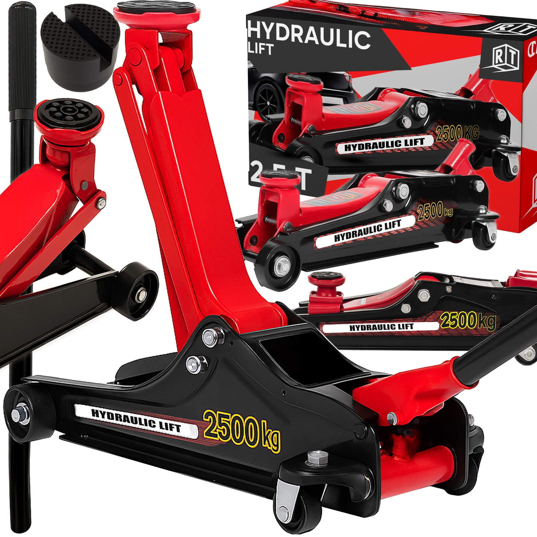 TEMU à ciseaux hydraulique profilé bas RETOO DriveTech 2500 kg, course de levage 80–399 mm, construction en acier, soupape de sécurité, système