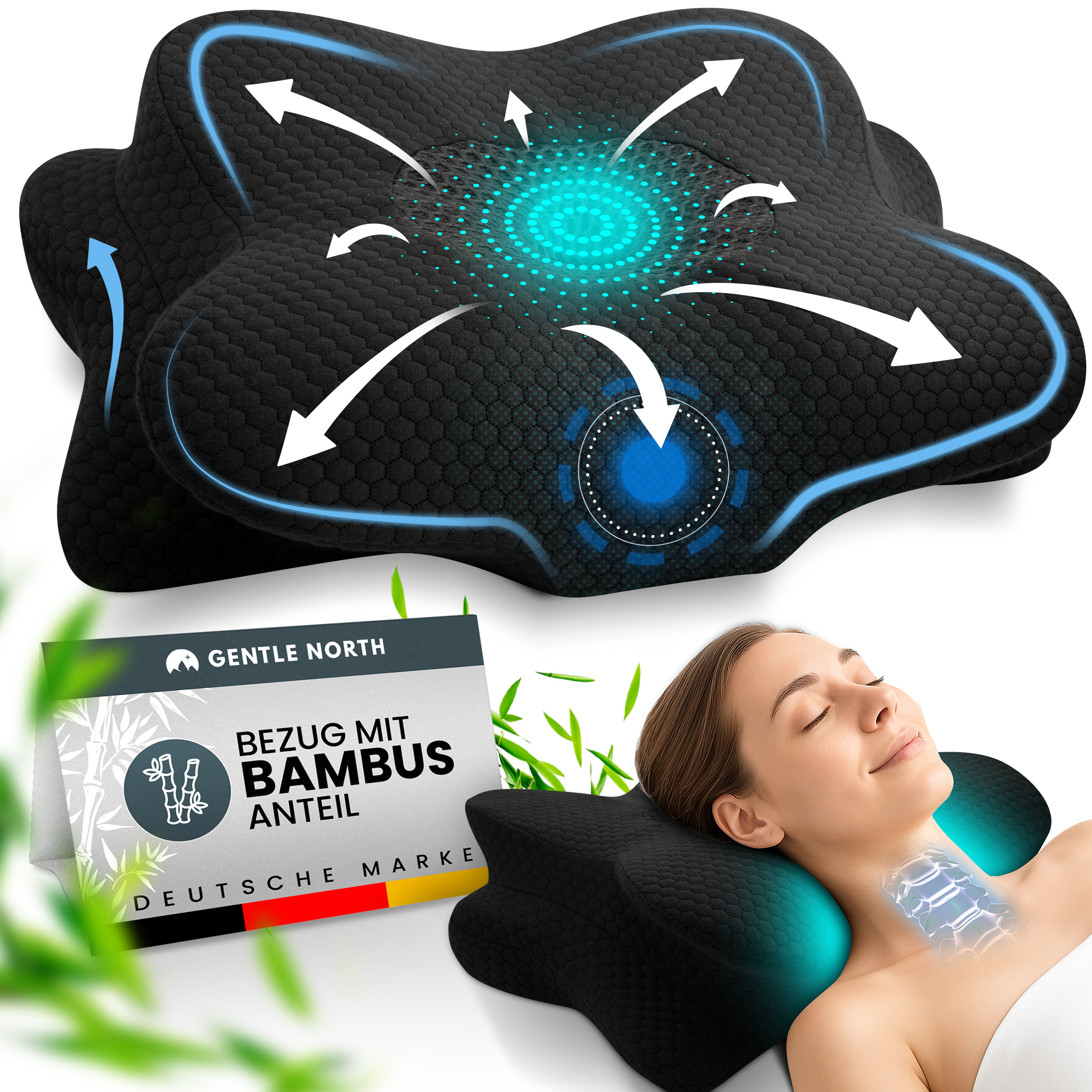 TEMU Oreiller de soutien orthopédique pour le cou Gentle North en mousse à de de haute qualité - Oreiller cervical ergonomique - Oreiller pour