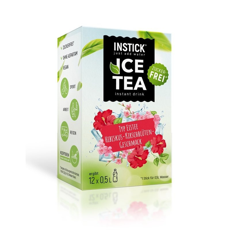 Instick Iced Tea Hibiscus Cherry (black Tea Extract) For 12 X 0.5 L