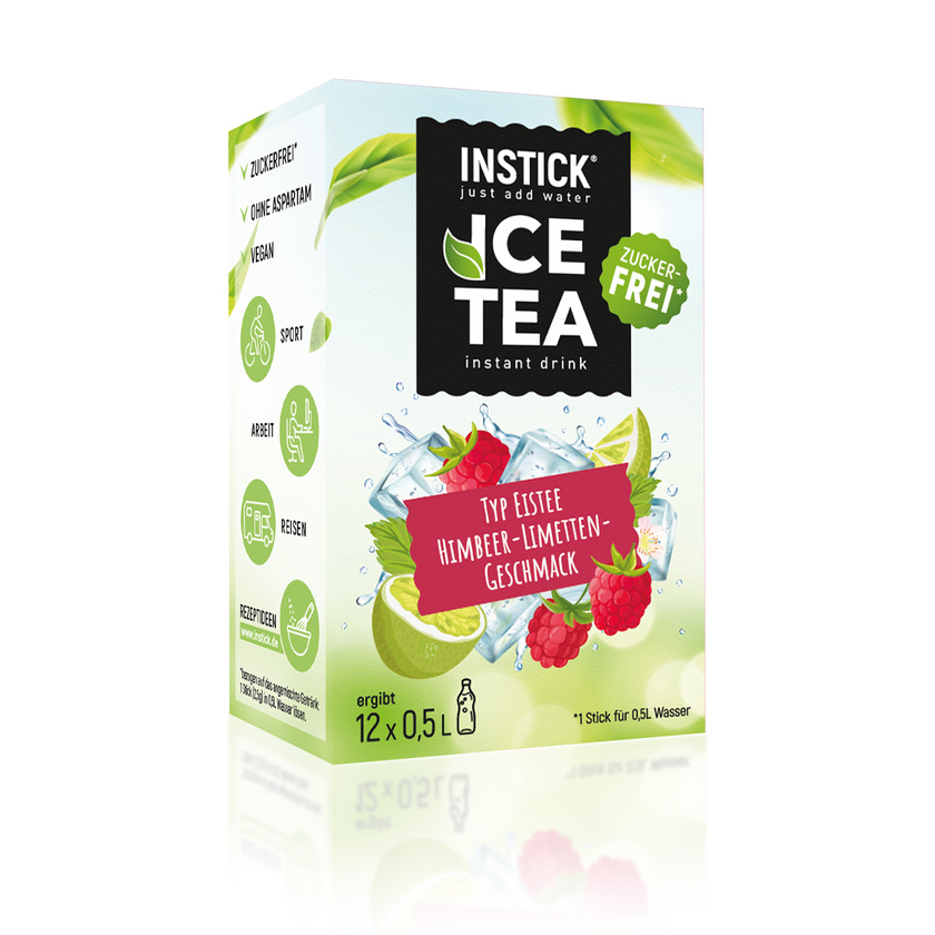 Instick Iced Tea Raspberry-lime (black Tea Extract) For 12 X 0.5 L
