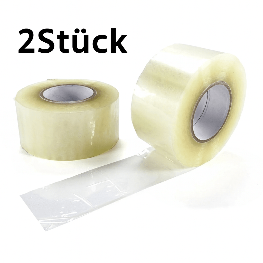 E-shop 2 Stück Klebeband Transparent Premium 66m / 2 Stück Transparent Premium Versandklebeband / 66m x 50mm / robustes Versandband für Verpackungen,