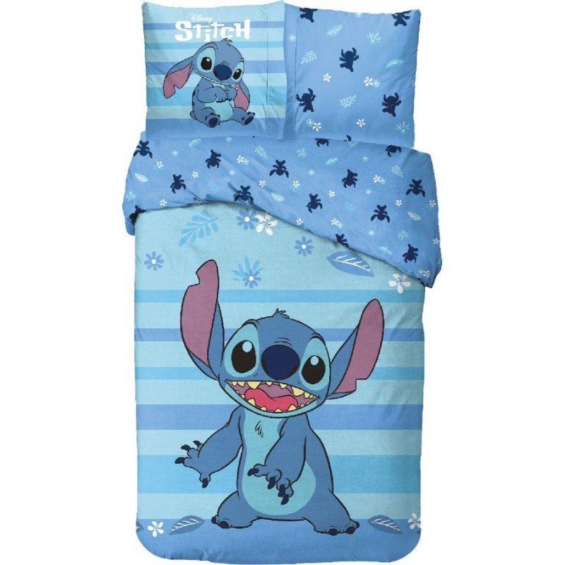 Stitch Duvet Cover Set - 1 Duvet Cover + 1 Pillowcase - 100% Cotton ( & Stitch Bedding Set, 140 X 200 Cm)