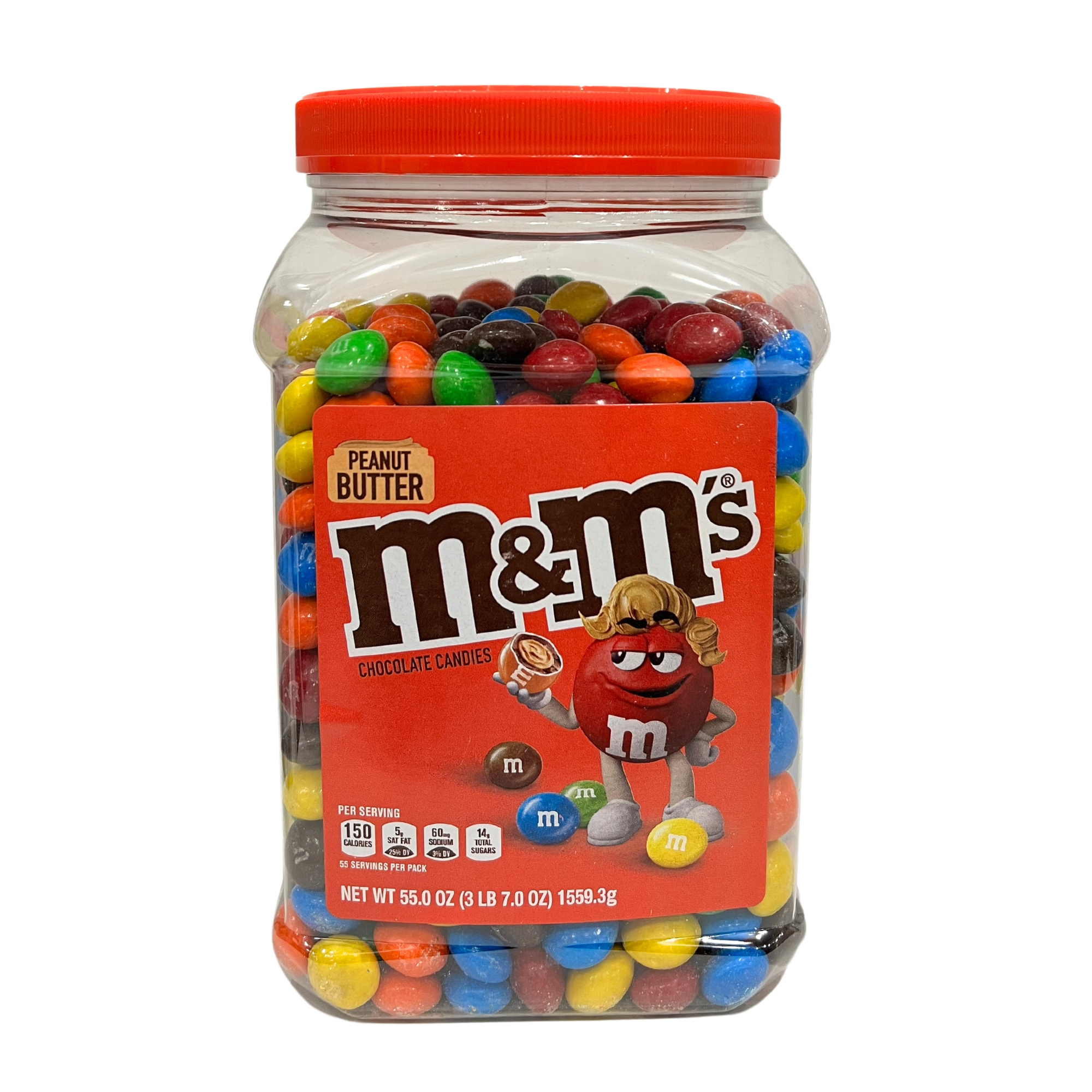 M&m's Peanut Butter 55.0 Oz (1.55 Kg) Candy Jar From The Usa