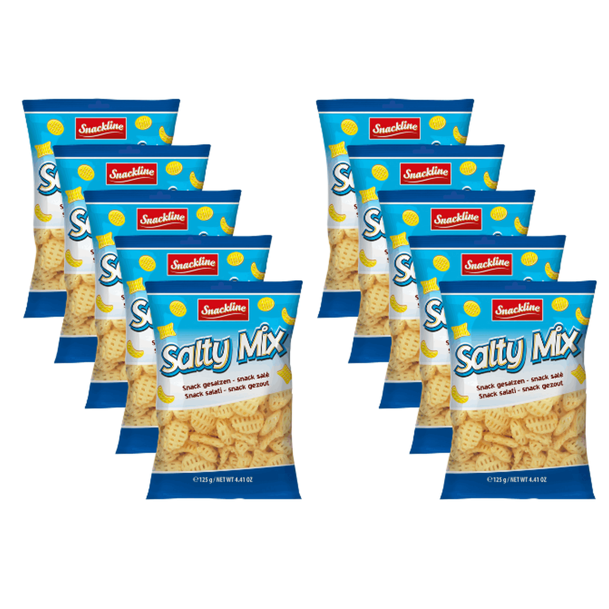 Image of Snackline Salty Mix – Crispy Salted Potato Snack – 125 G – Light, Savory Mix Of Potato Sticks & Crunchy Shapes