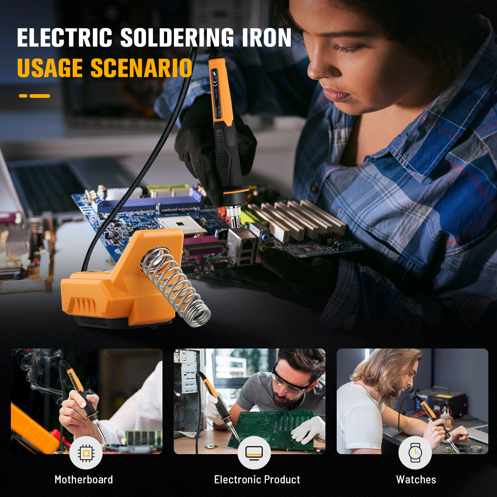 Portable Welding Station – 100–500°C Adjustment Range, with Six Attachments and LCD Display