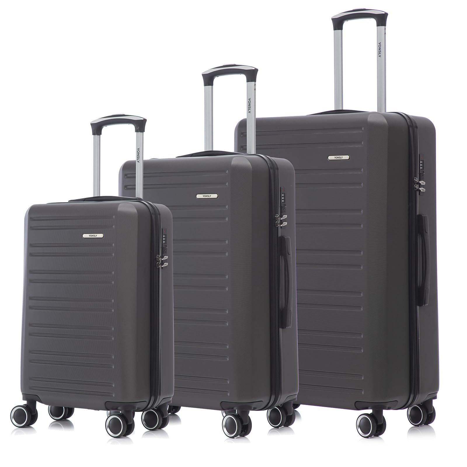 Image of Trolley Travel Case Set, Suitcase, Trolley Hand Luggage Case Set, Luggage Set With 4 360° Wheels, Hard Shell Travel Case, Number Lock, Handle (3pcs Set, M, L & Xl)