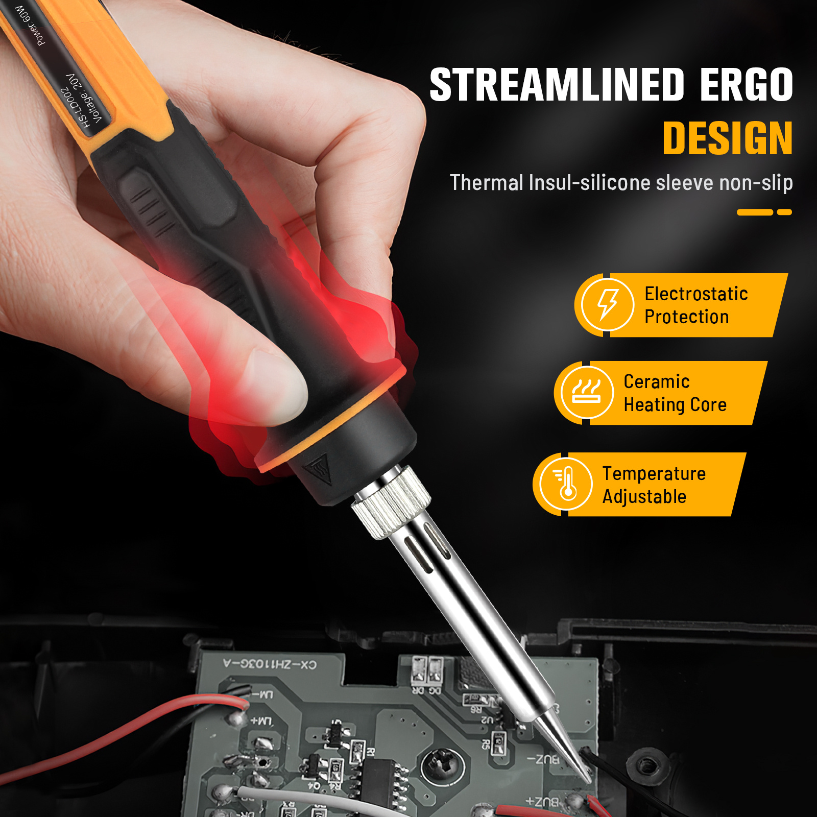Portable Welding Station – 100–500°C Adjustment Range, with Six Attachments and LCD Display