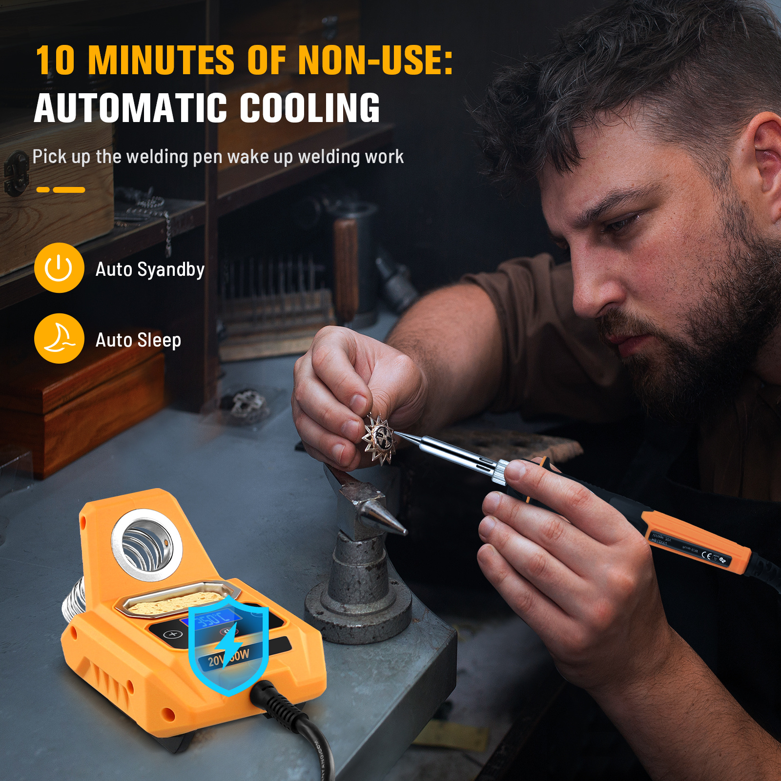 Portable Welding Station – 100–500°C Adjustment Range, with Six Attachments and LCD Display