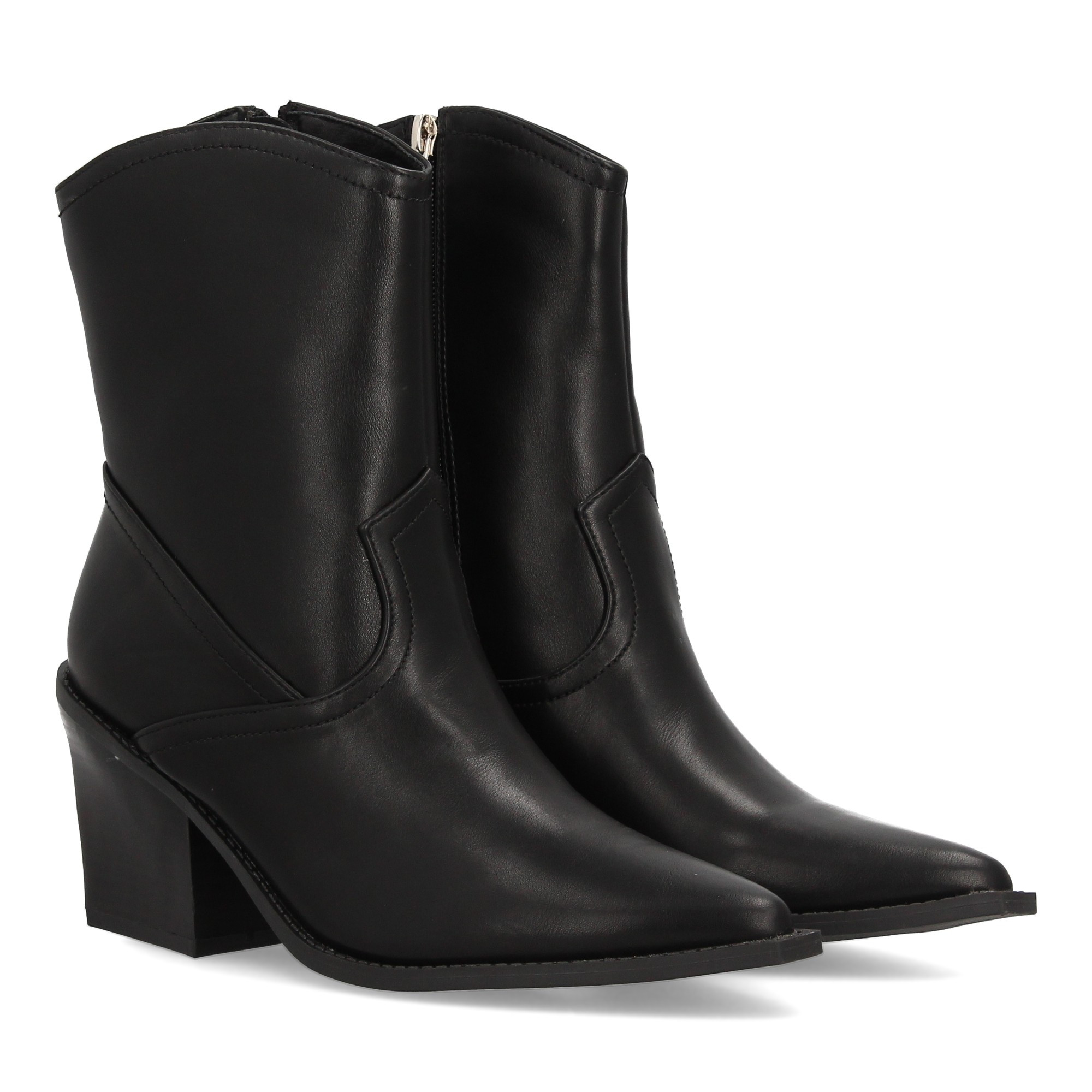Image of Cowboy-style Boot For Women With A . Fine Point And Wide Comfortable Heel For Daily Use. Zipper Closure. Ideal For Autumn-winter.