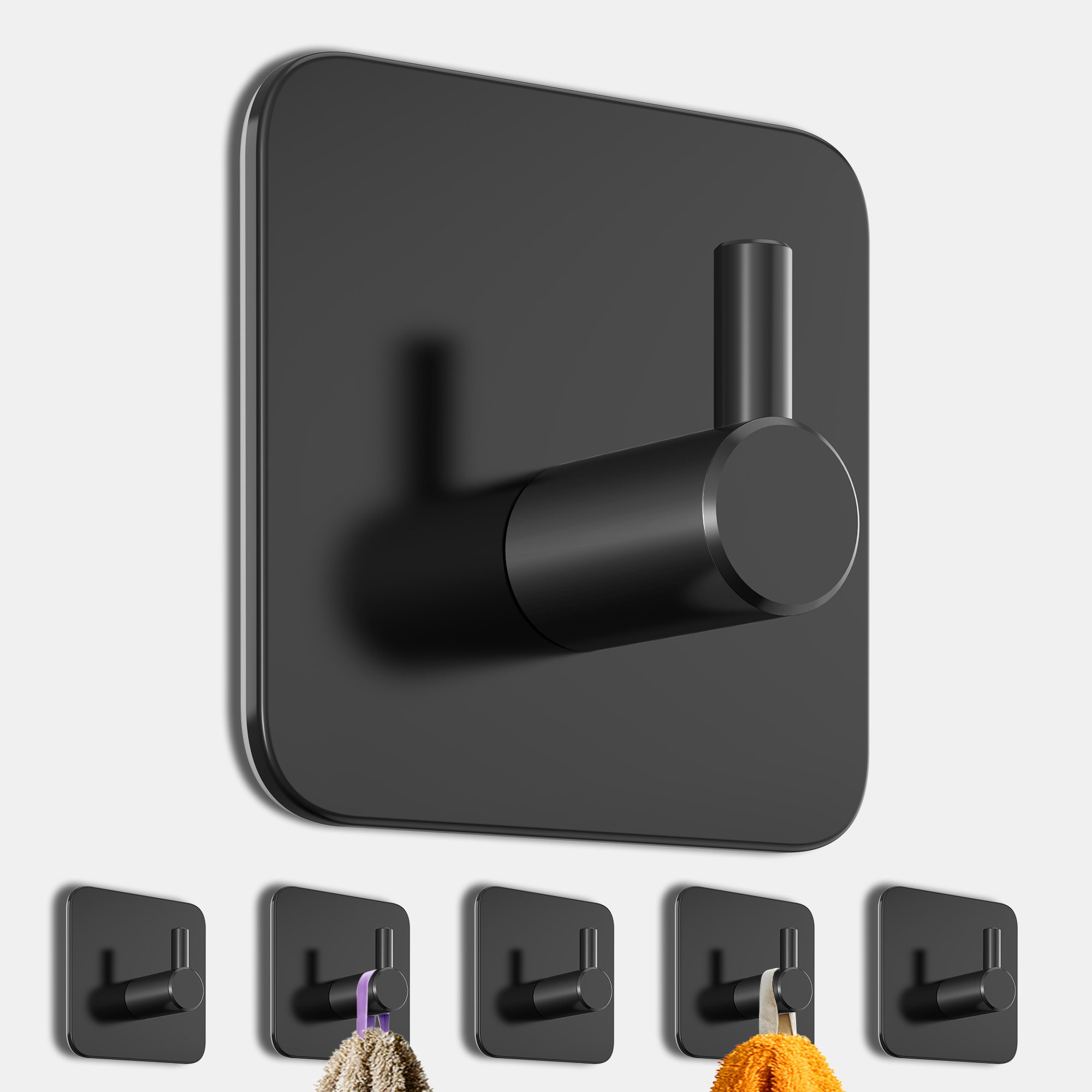 TEMU Home Towel Hook Set (6 Pieces) – Self-adhesive Stainless Steel Hooks In (silver, Black, White, Gold) | , Waterproof & Extra | Perfect For