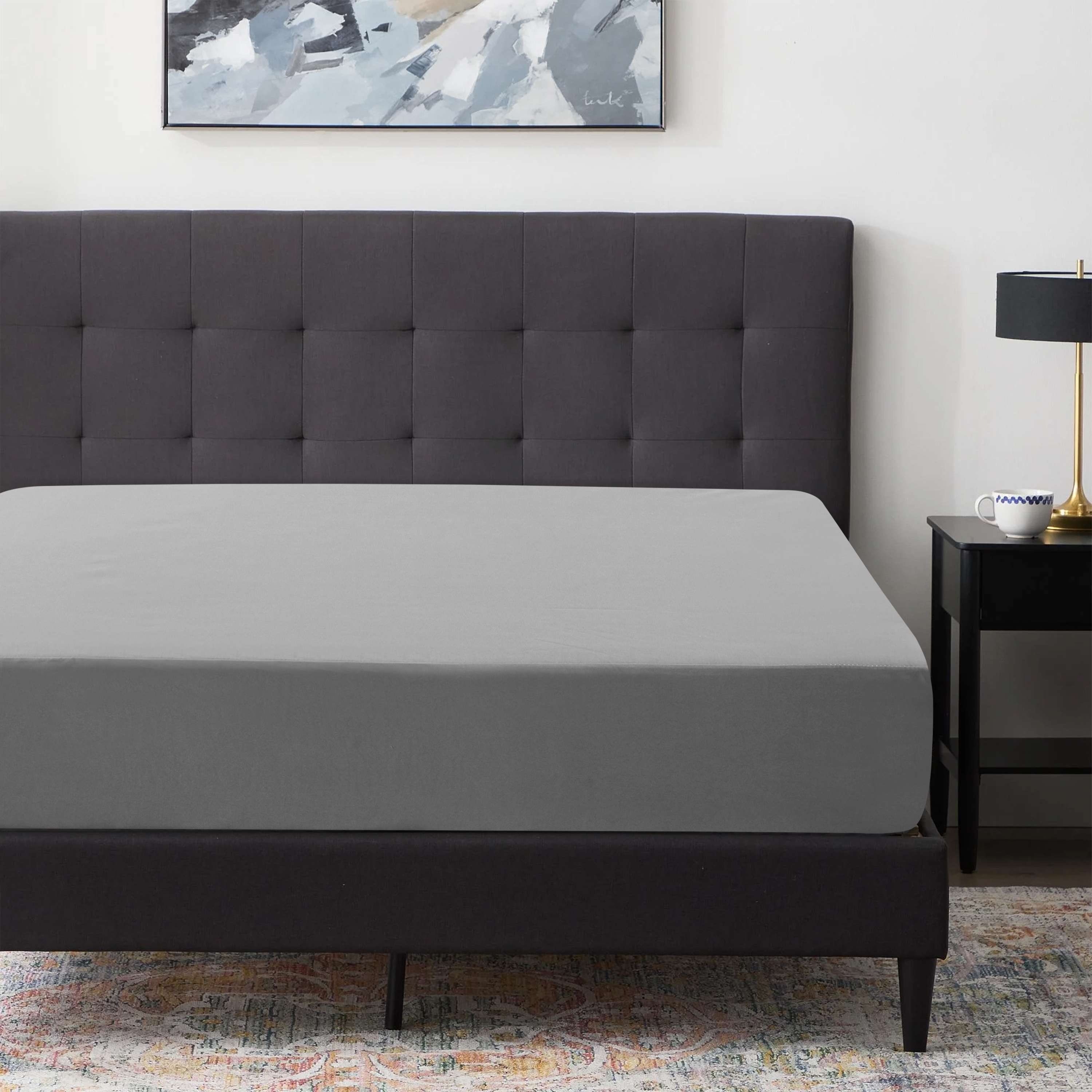 Waterproof Fitted Bed Sheet Deep Pocket Mattress Protector Cover | Soft Breathable Noiseless Fitted Sheet for Bedroom, Hotel & Home | Machine Washable Elastic Bed Cover Fits Up to 30cm Mattress