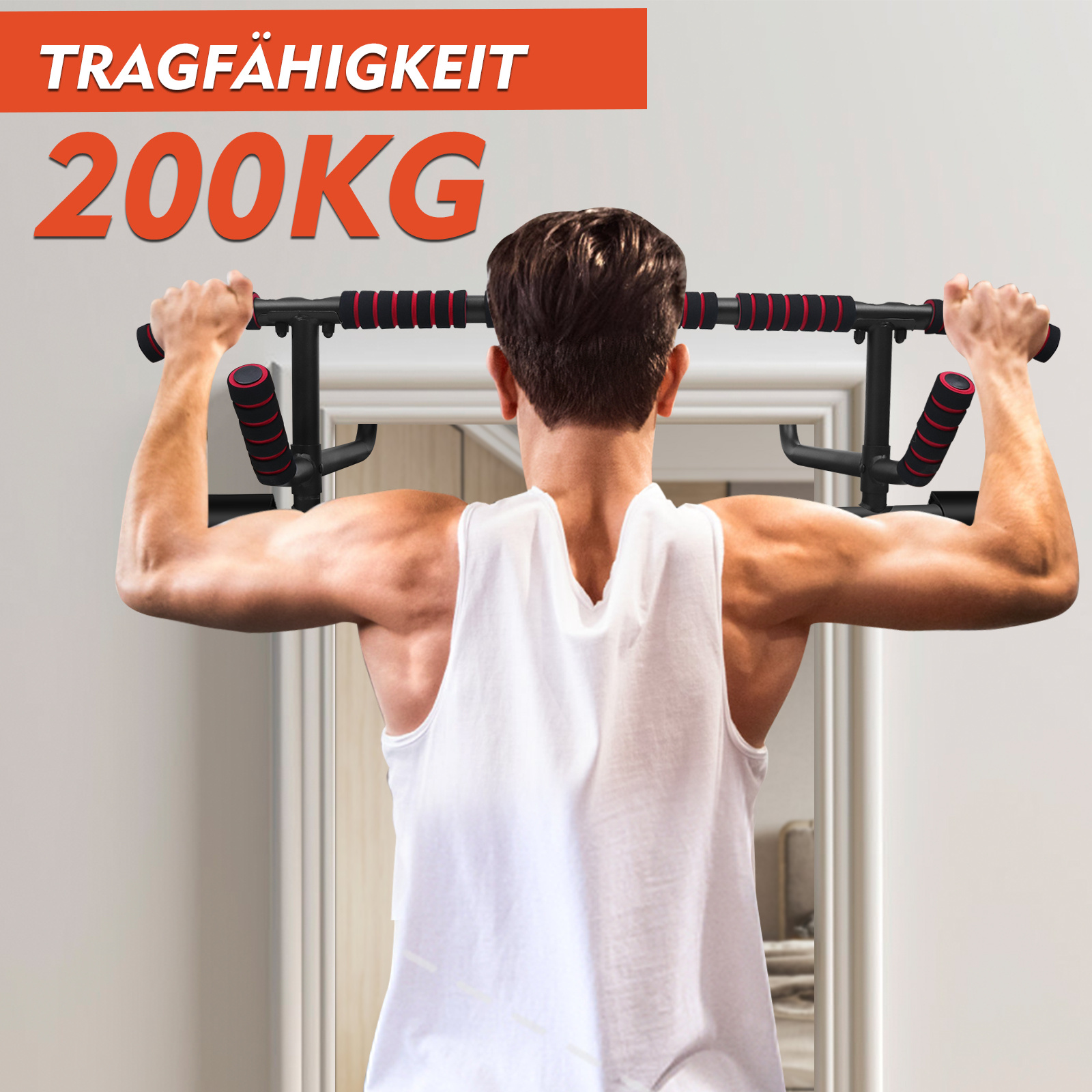 Door Frame Pull-up Bar Without Drilling, Hanging Pull-up Bar For 70-92 Cm Door Frames, Includes Resistance Bands For Effective Home Workouts