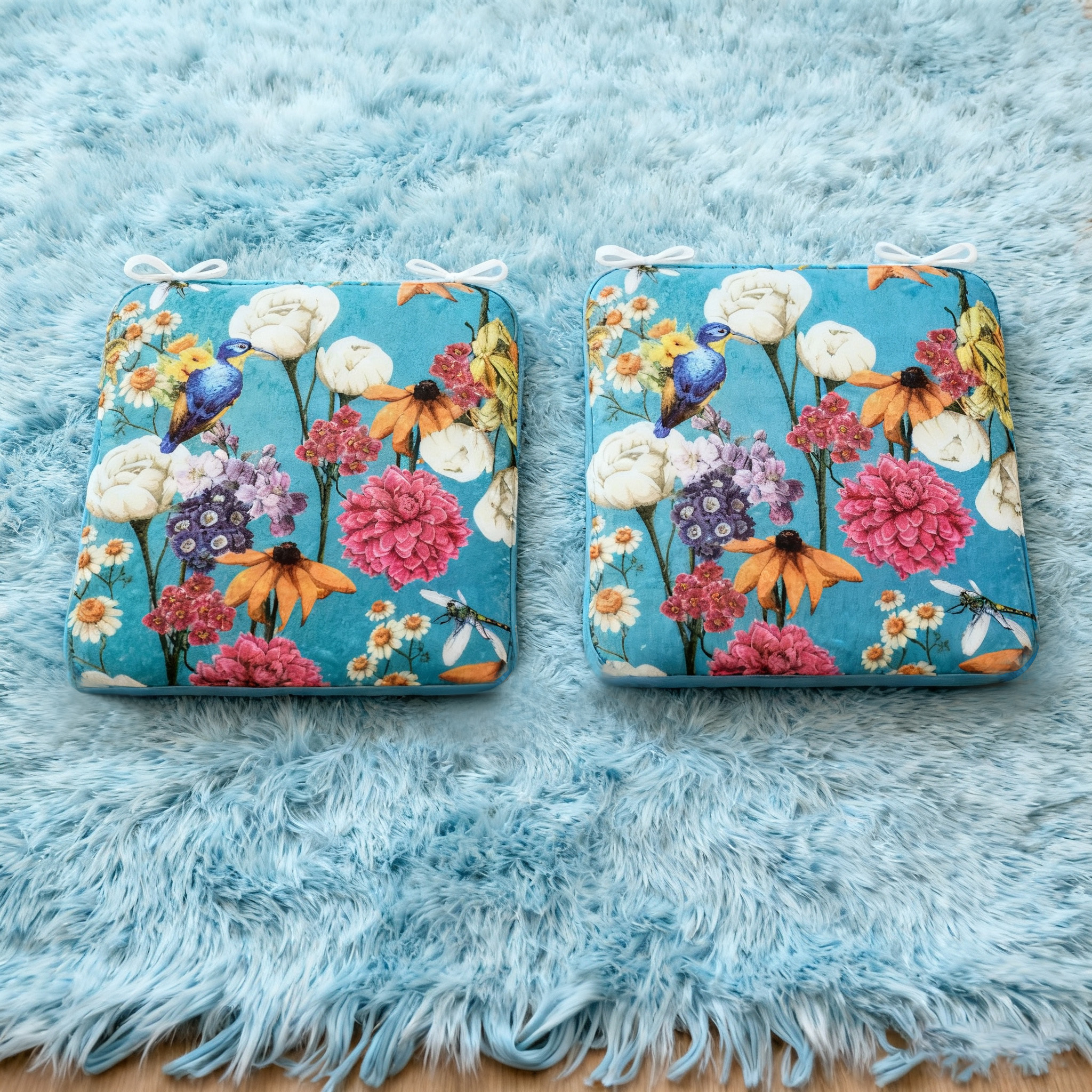 Lot Of 2 Chair Pads With Floral Pattern