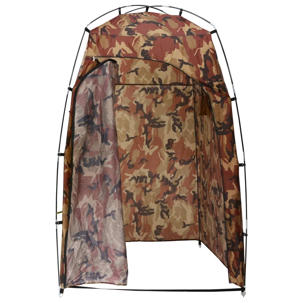 Image of Vidaxl Shower Toilet Changing Tent With 2 Storage Compartments, Shower Tent, Toilet Tent, Side Tent, Storage Tent, Camping Changing Cabin, Camouflage Pattern