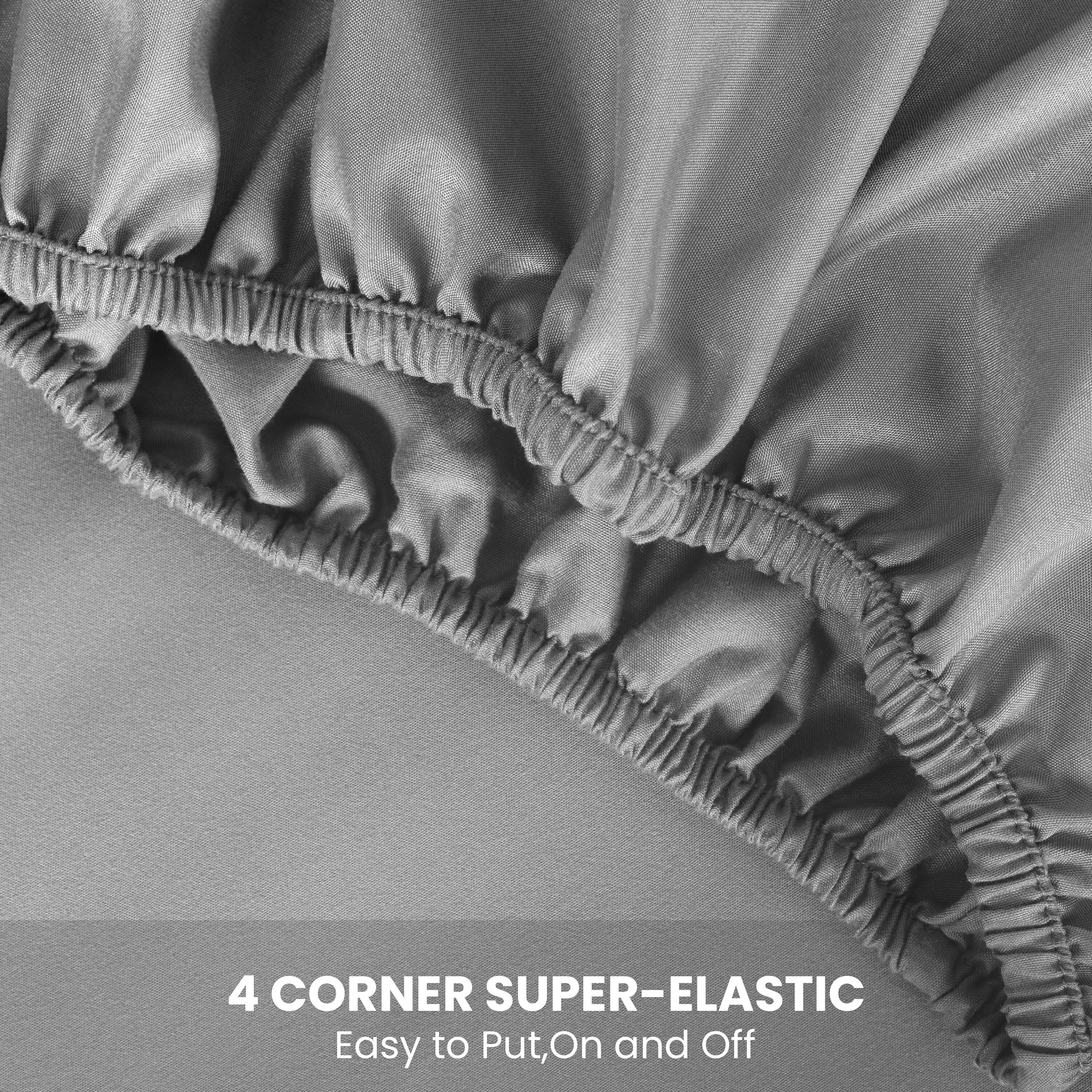 Waterproof Fitted Bed Sheet Deep Pocket Mattress Protector Cover | Soft Breathable Noiseless Fitted Sheet for Bedroom, Hotel & Home | Machine Washable Elastic Bed Cover Fits Up to 30cm Mattress