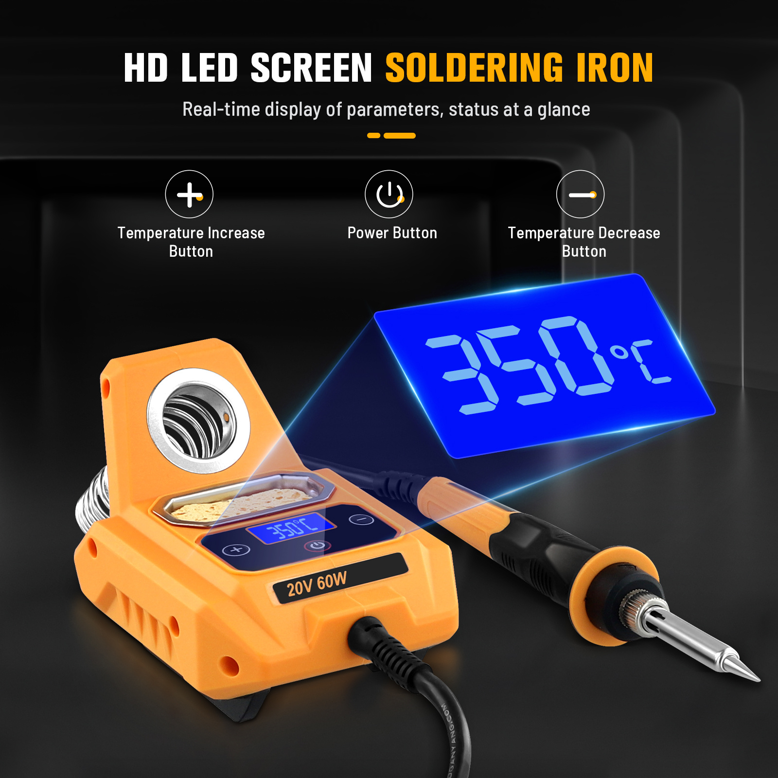 Portable Welding Station – 100–500°C Adjustment Range, with Six Attachments and LCD Display