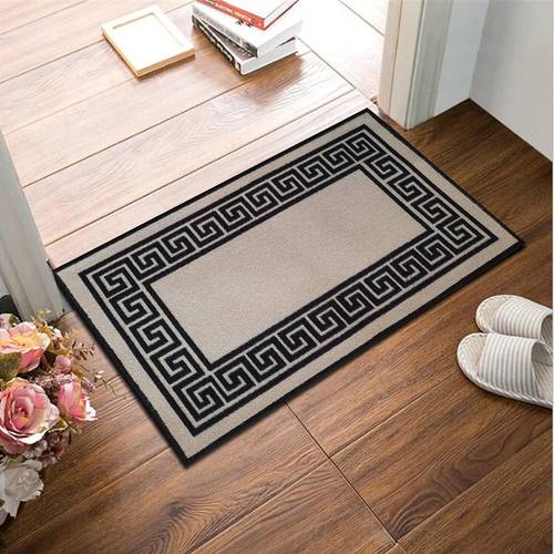 1pc non slip heavy duty rug greek plain pattern super absorbent durable anti slip ideal for room bedroom indoor flooring