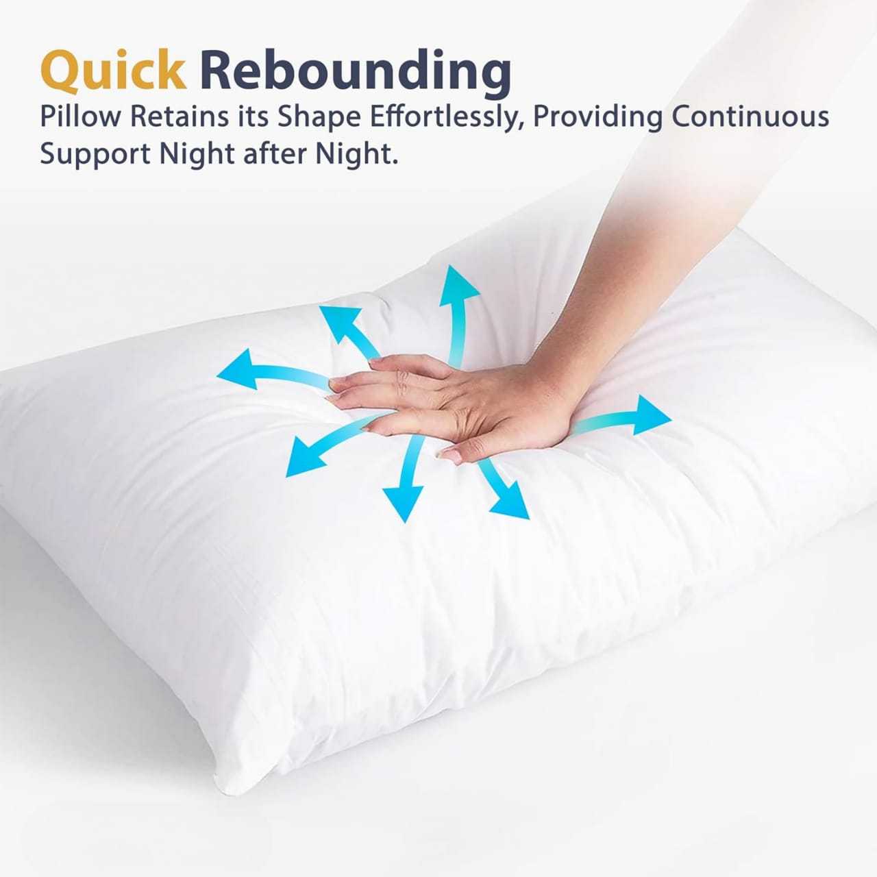 4B Duck Feather Pillows Set of 2 Size 48x74 cm– Soft and Supportive Hotel-Quality Bed Pillows Designed with Balanced Medium Firm Support for Proper Neck and Head Alignment, Breathable Fabric Cover for All Season Comfort, Durable Stitching with Premium Finish, Perfect for Home, Hotel and Guest Bedroom Use