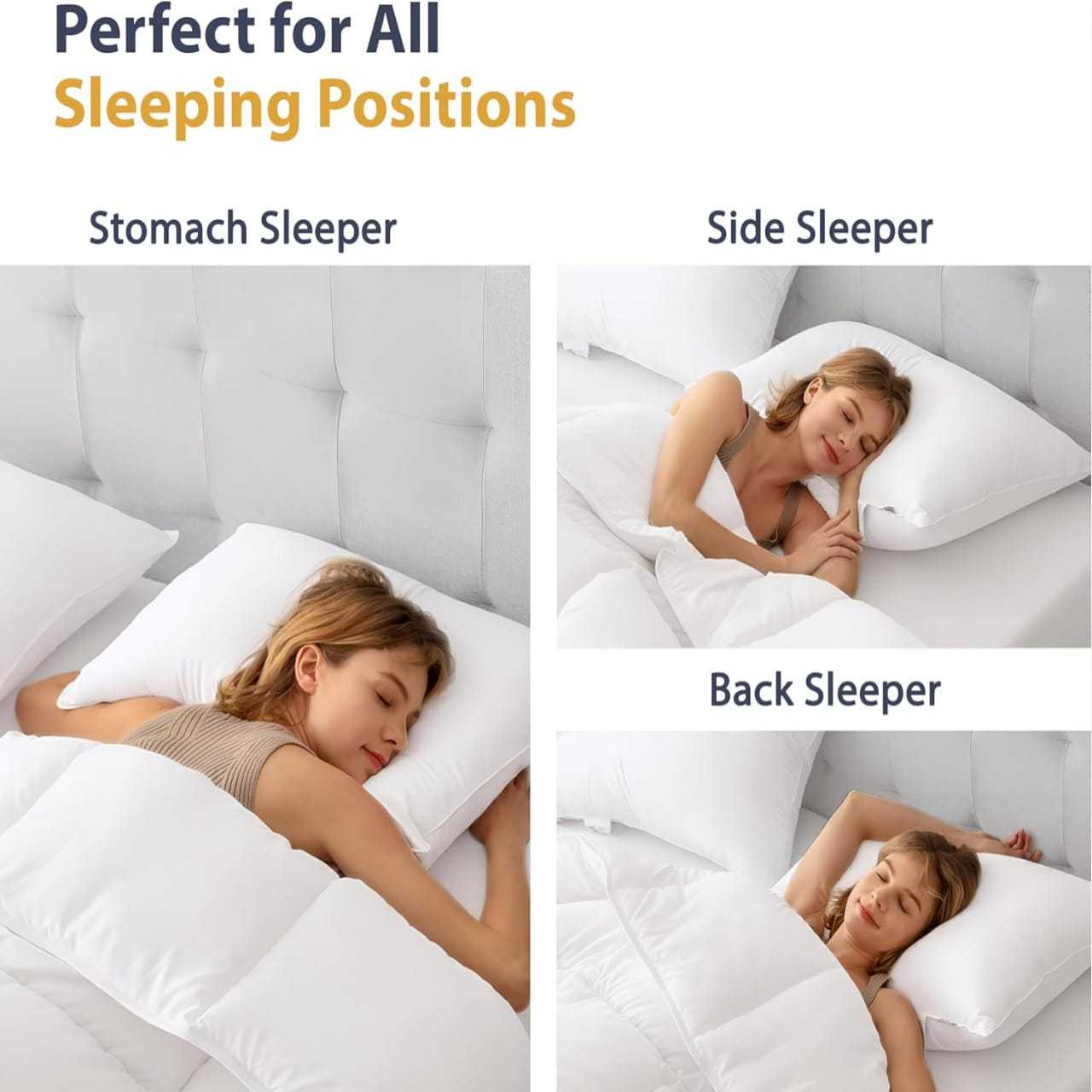 4B Duck Feather Pillows Set of 2 Size 48x74 cm– Soft and Supportive Hotel-Quality Bed Pillows Designed with Balanced Medium Firm Support for Proper Neck and Head Alignment, Breathable Fabric Cover for All Season Comfort, Durable Stitching with Premium Finish, Perfect for Home, Hotel and Guest Bedroom Use