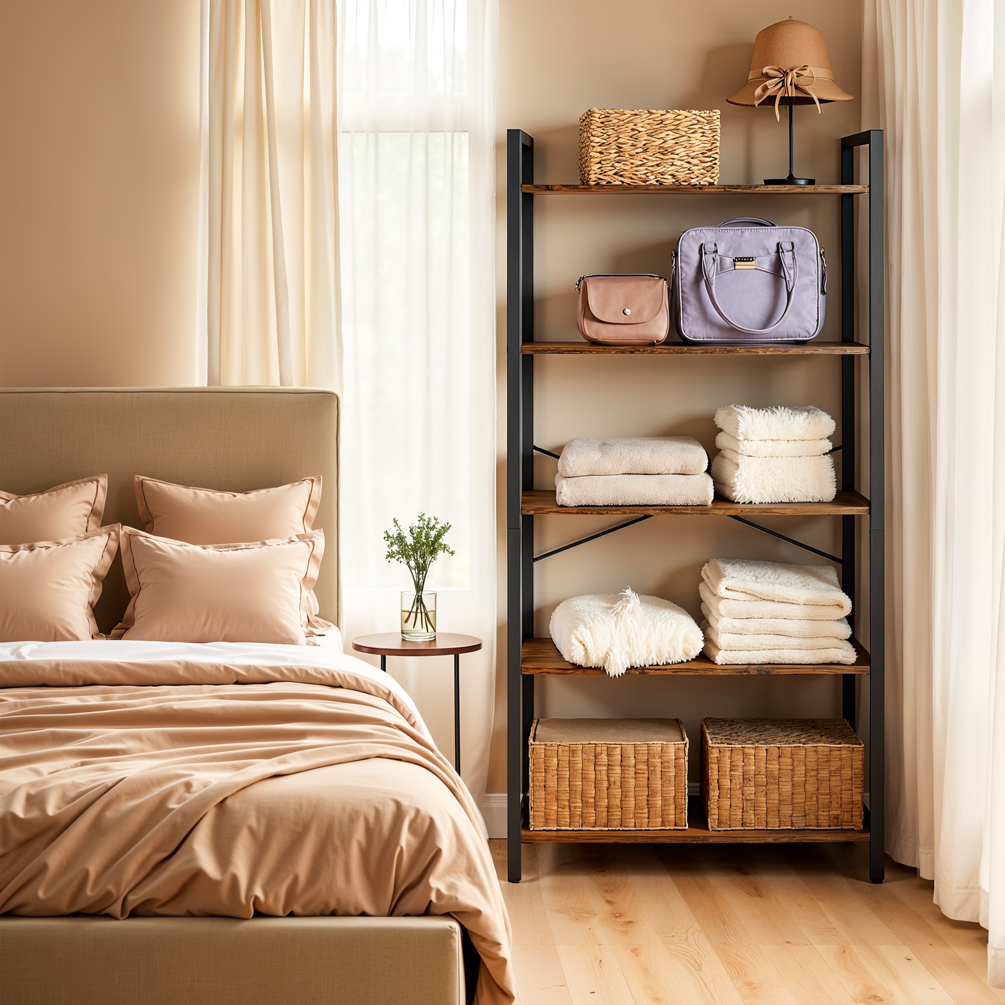 E-shop Regal, Bücherregal, Standregal mit 5 Ebenen, Büroregal, für Büro, Wohnzimmer, Schlafzimmer, Küche, 30 x 153 cm