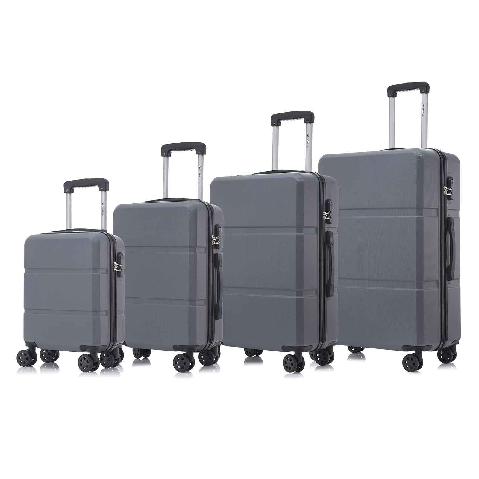 Image of Trolley Luggage Suitcase Set, Rolling Carry-on Luggage, Luggage Set With 4-wheel 360° Spinners, Hardshell Travel Suitcase, Combination Lock, Handle (4-piece Set, S, M, L & Xl)