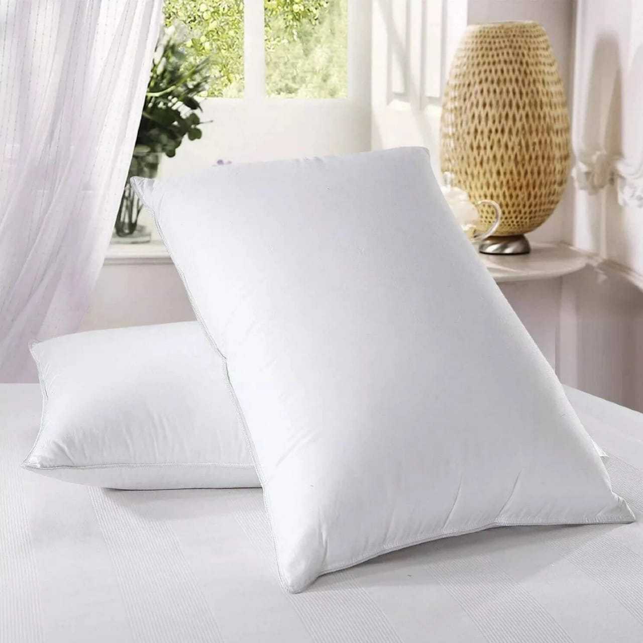 OLYMPUS TEXTILES Duck Feather Pillows, Set of 2, Size 48x74 cm – Soft and Supportive Hotel-Quality Bed Pillows for Comfortable Night Sleep with Premium Feather Filling, Breathable Fabric Cover for Fresh Feeling, Medium Firm Support for Proper Neck Alignment, Long-Lasting Shape for Everyday Use in Home and Hotel Rooms