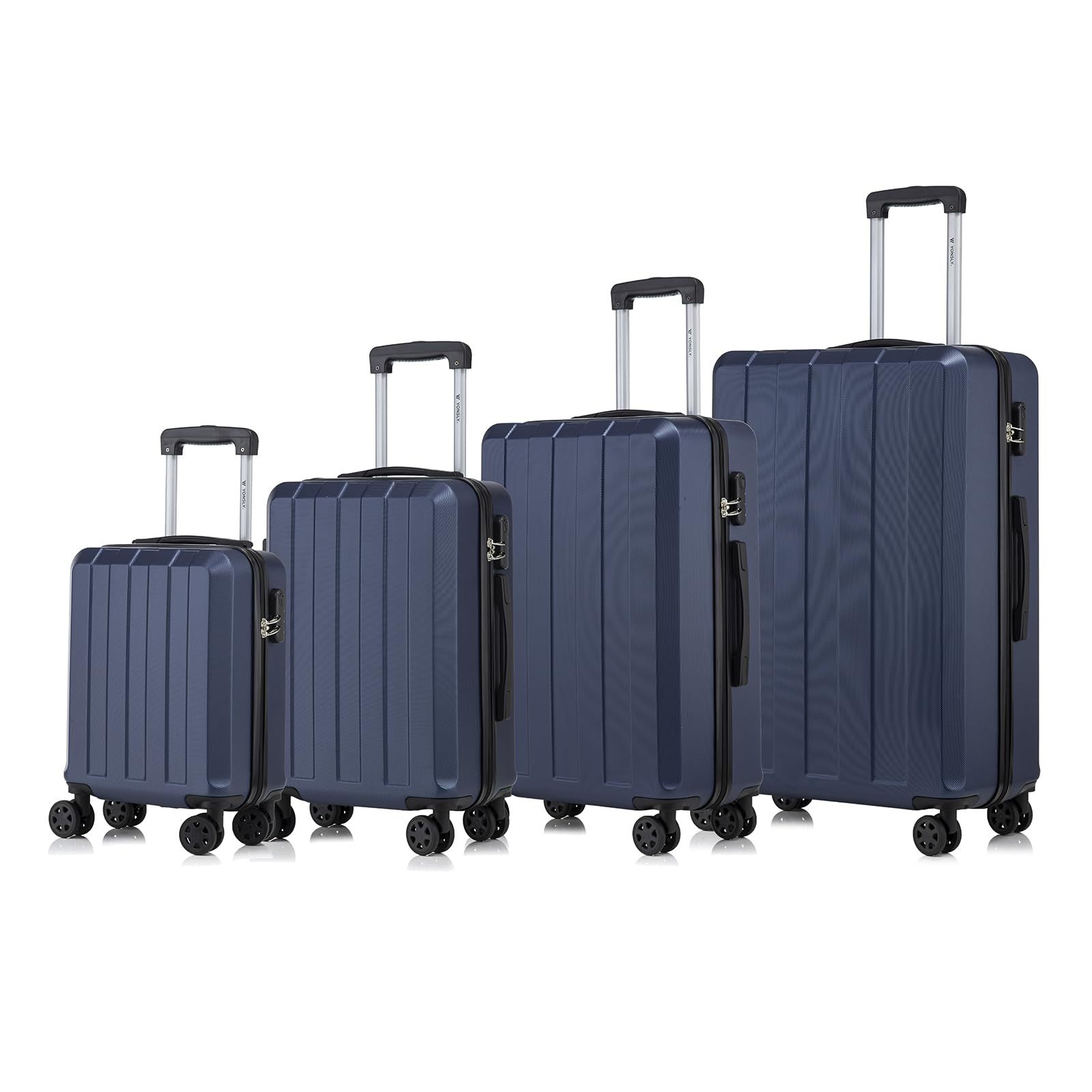 Image of Trolley Luggage Suitcase Set, Travel Rolling Carry-on Luggage, Hard Shell Suitcase Set With 4 Wheels 360°, Combination Lock, Handle (4-piece Set, S, M, L & Xl)