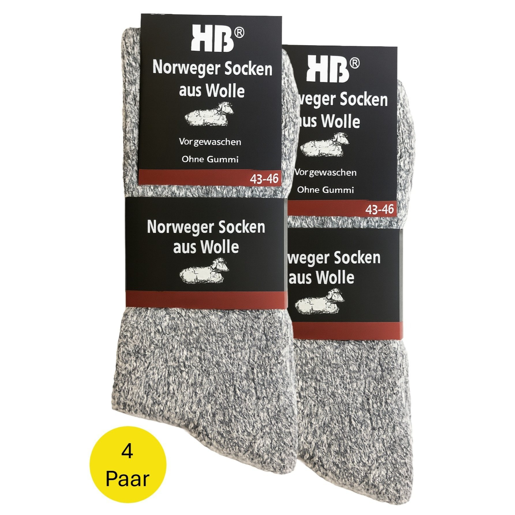 4 Pairs Of Wool Crew Socks For Men And Women, Durable With Terry Sole, Grey, Sizes 39-42, 43-46, And 47-50