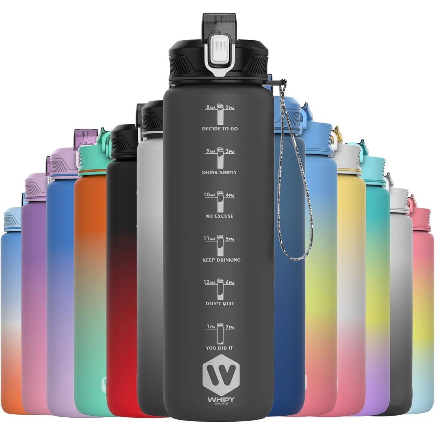 TEMU Sports Water – 1l Leakproof Motivational Water Bottle Surprise Gift | Random Colour | Reusable Sports Bottle