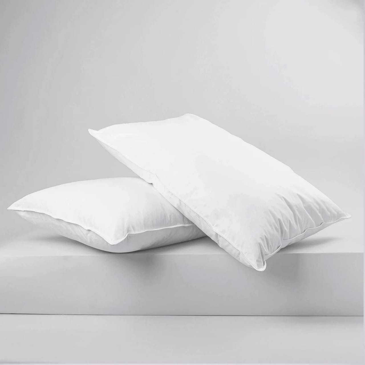 4B Duck Feather Pillows Set of 2 Size 48x74 cm– Soft and Supportive Hotel-Quality Bed Pillows Designed with Balanced Medium Firm Support for Proper Neck and Head Alignment, Breathable Fabric Cover for All Season Comfort, Durable Stitching with Premium Finish, Perfect for Home, Hotel and Guest Bedroom Use
