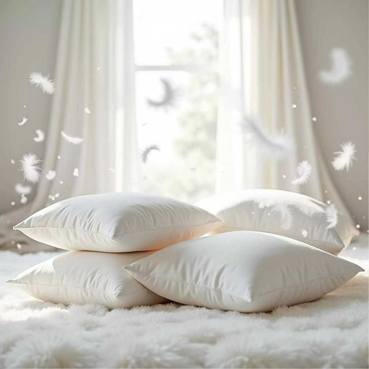 OLYMPUS TEXTILES Duck Feather Pillows, Set of 2, Size 48x74 cm – Soft and Supportive Hotel-Quality Bed Pillows for Comfortable Night Sleep with Premium Feather Filling, Breathable Fabric Cover for Fresh Feeling, Medium Firm Support for Proper Neck Alignment, Long-Lasting Shape for Everyday Use in Home and Hotel Rooms