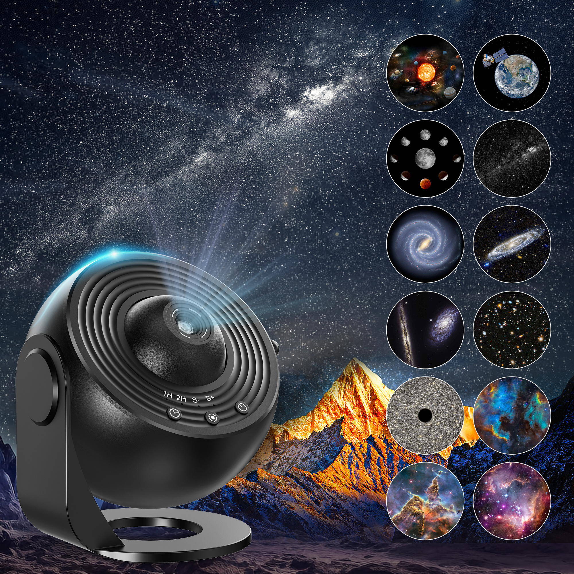 Mexllex Starry Sky Projector For Bedroom - 13 Planet Discs, Led Lamp For Kids, Adults, Party, Ceiling