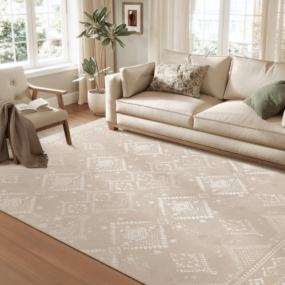 E-shop Boho Teppich, 200 x 290 cm, Schlafzimmer Teppich, Wohnzimmerteppich, rutschfesterteppich, waschbarerteppich, flauschig, Dekoration, für