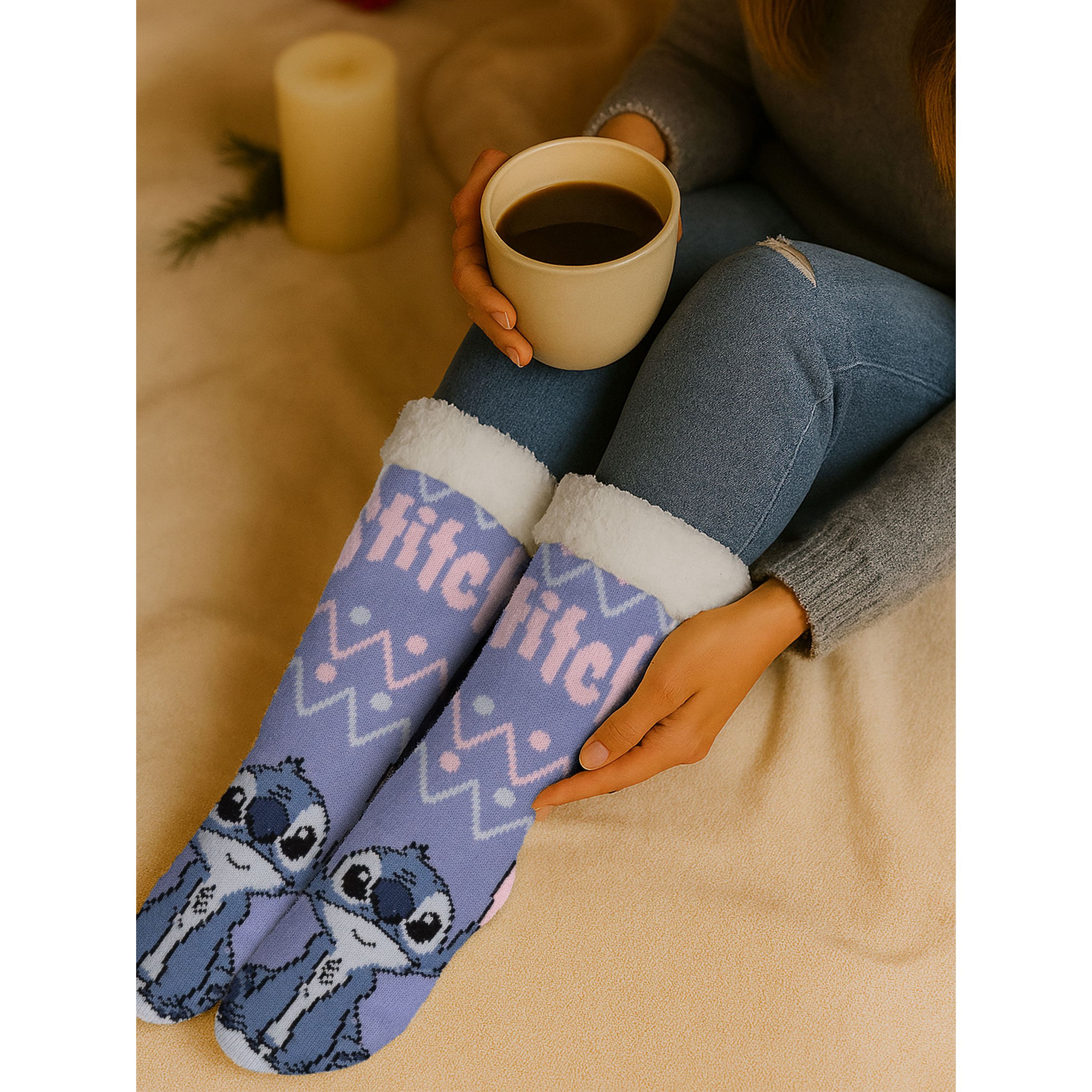 Image of & Cabin Socks - Women's House Socks Cozy Socks Fluffy Winter Socks Warm Women's Socks Purple